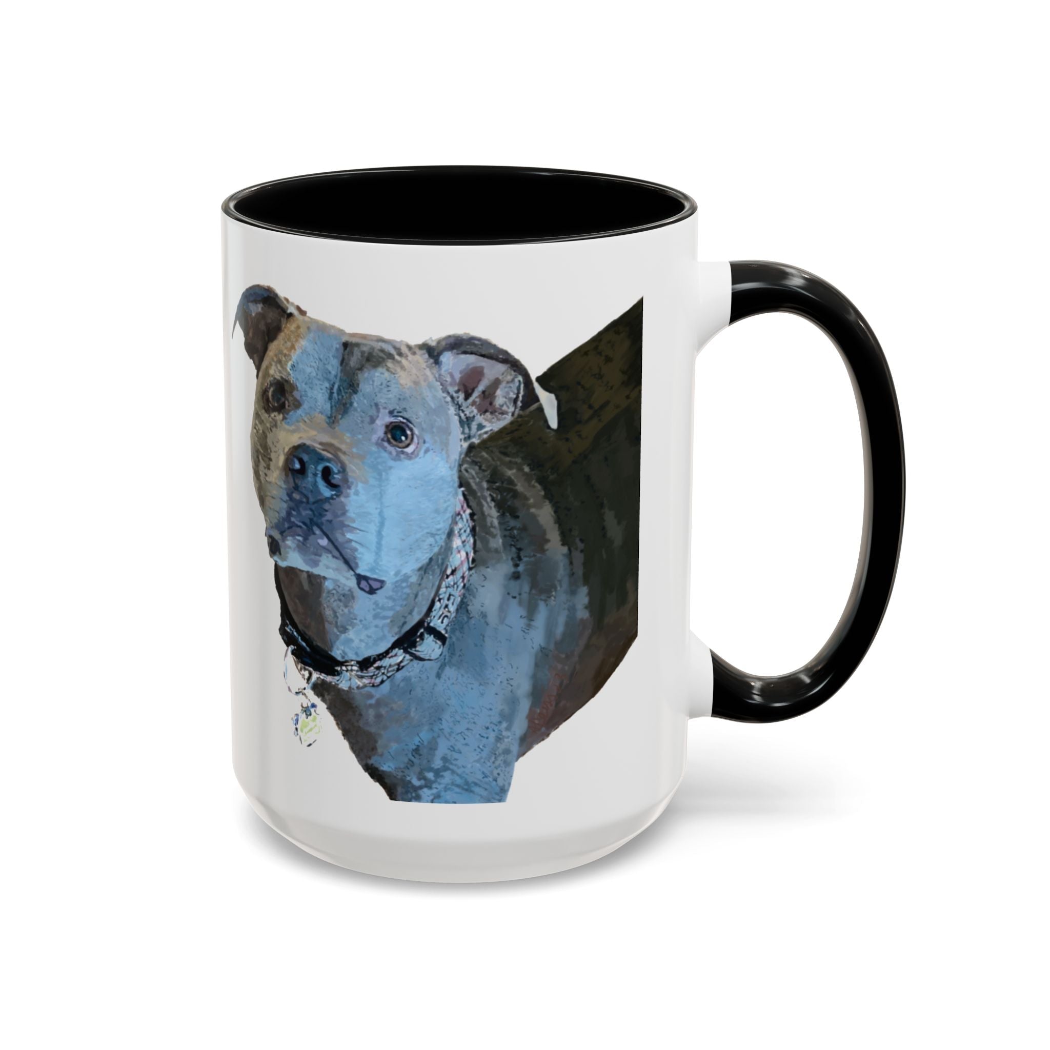 Pitbull “Diesel” Two Tone Ceramic Coffee Mugs - Blue Cava