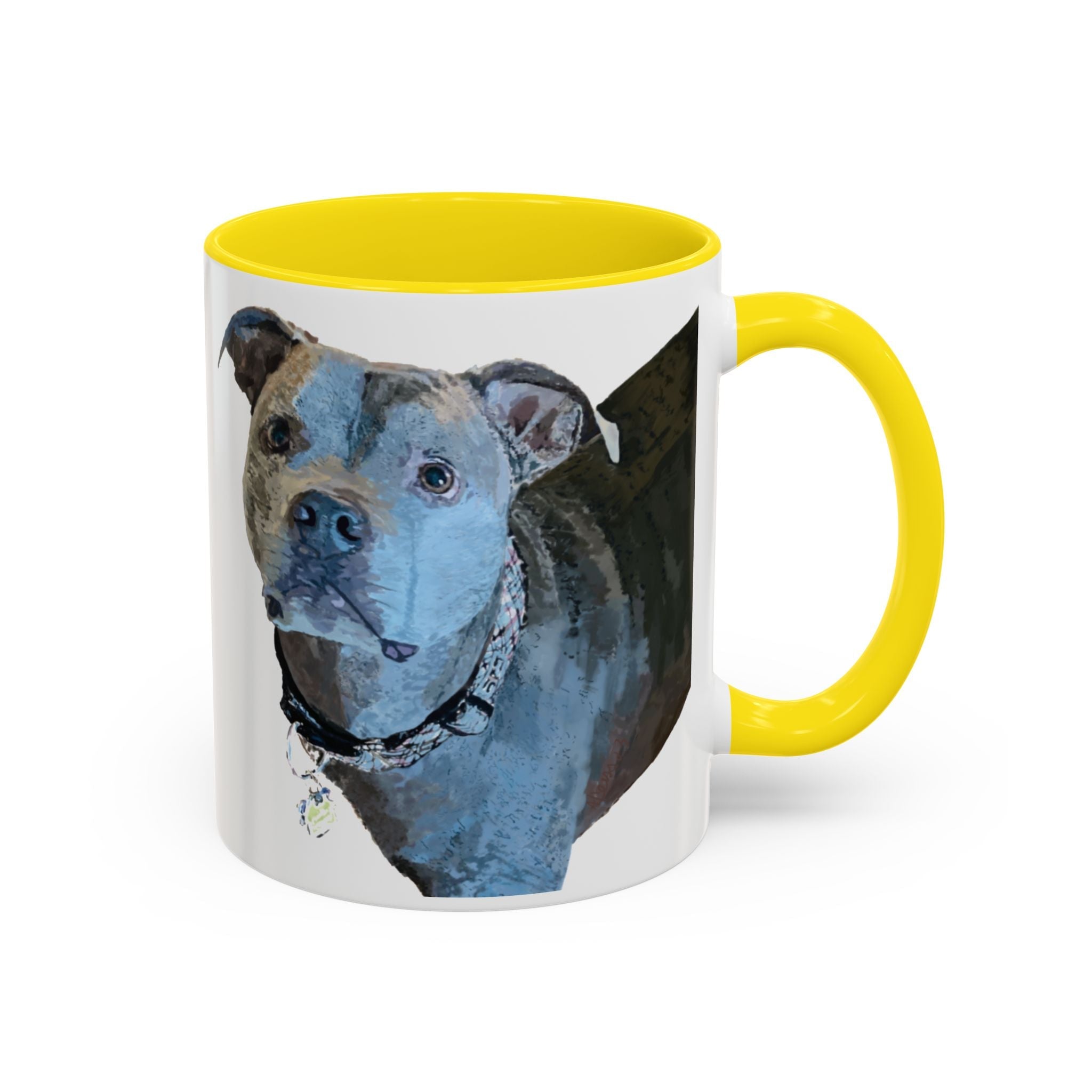Pitbull “Diesel” Two Tone Ceramic Coffee Mugs - Blue Cava