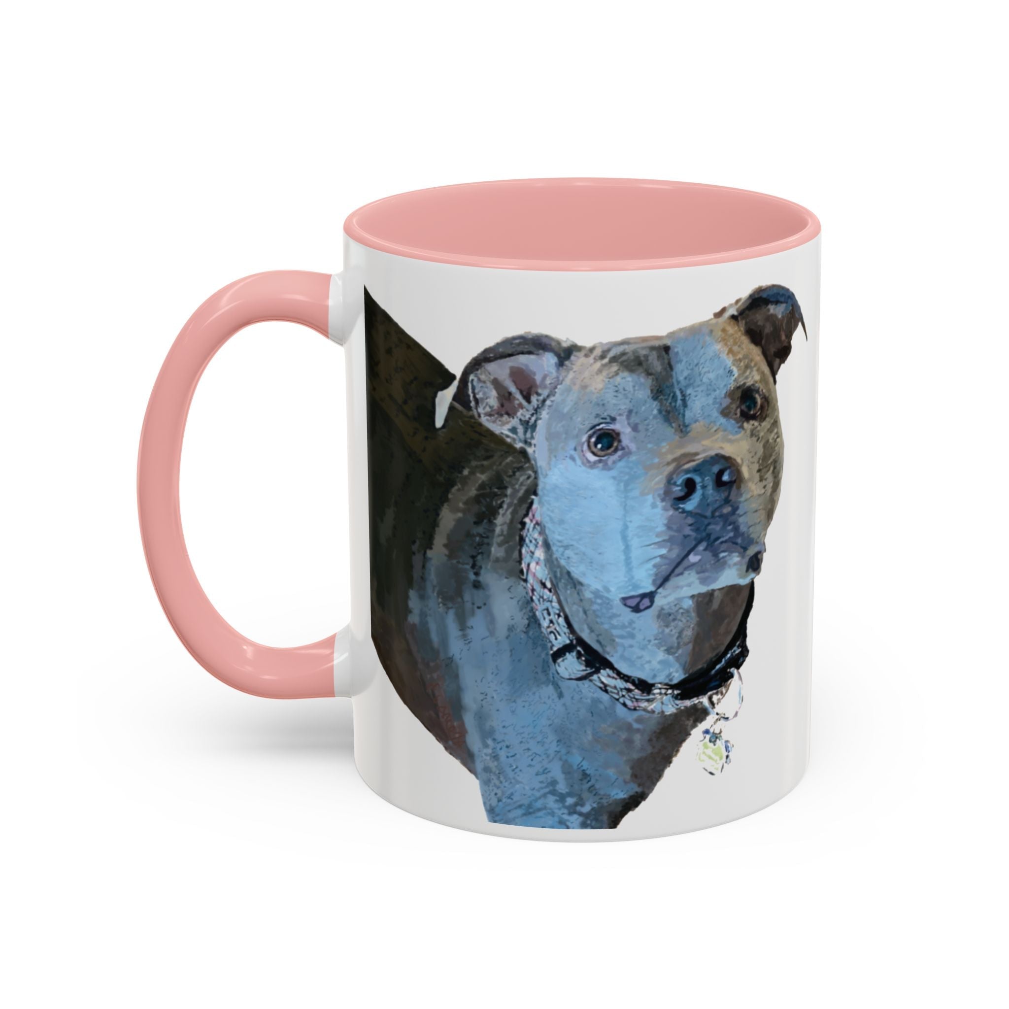 Pitbull “Diesel” Two Tone Ceramic Coffee Mugs - Blue Cava