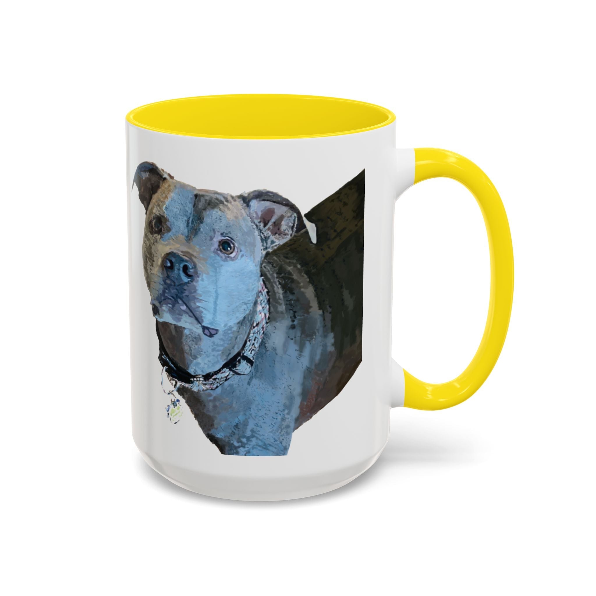 Pitbull “Diesel” Two Tone Ceramic Coffee Mugs - Blue Cava
