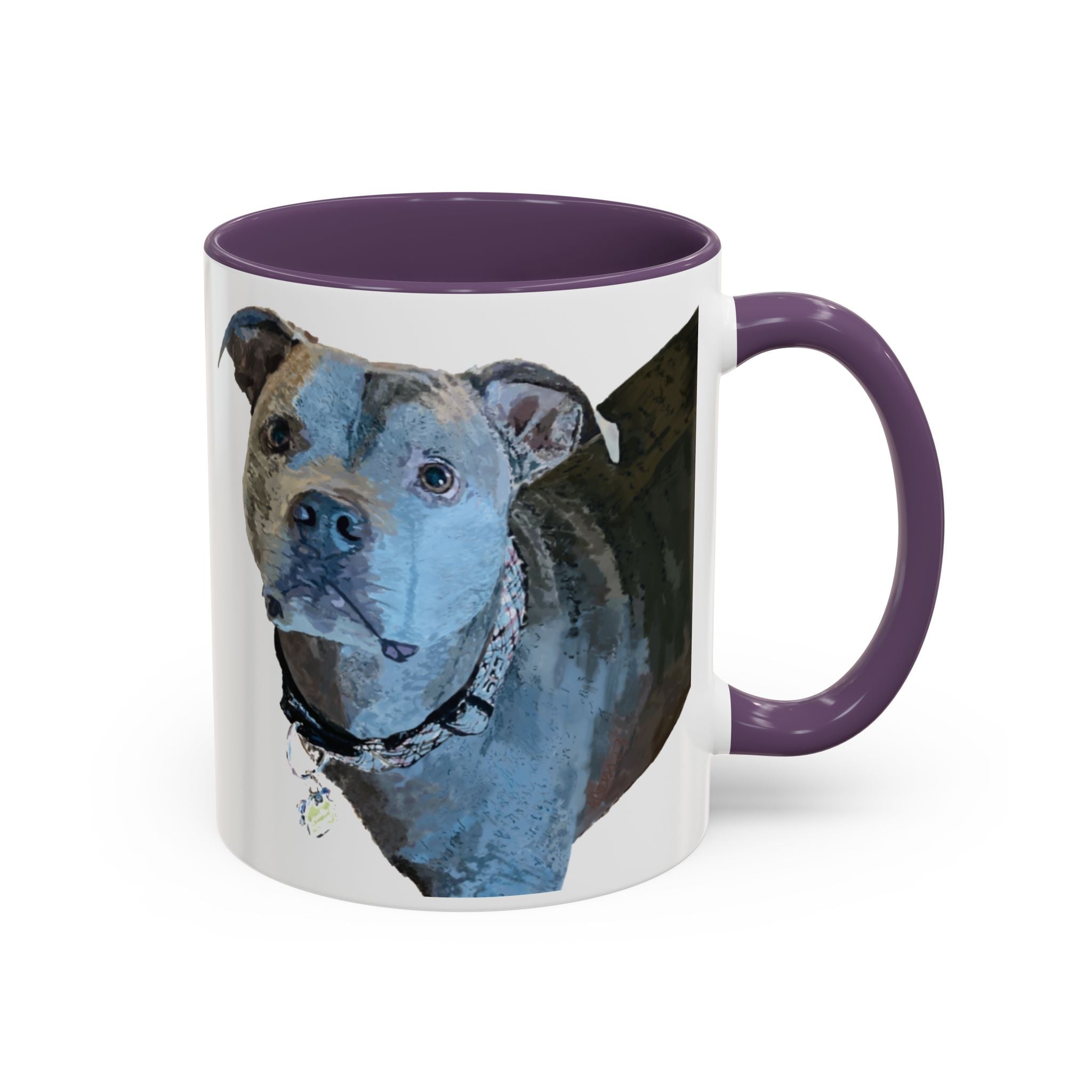 Pitbull “Diesel” Two Tone Ceramic Coffee Mugs - Blue Cava