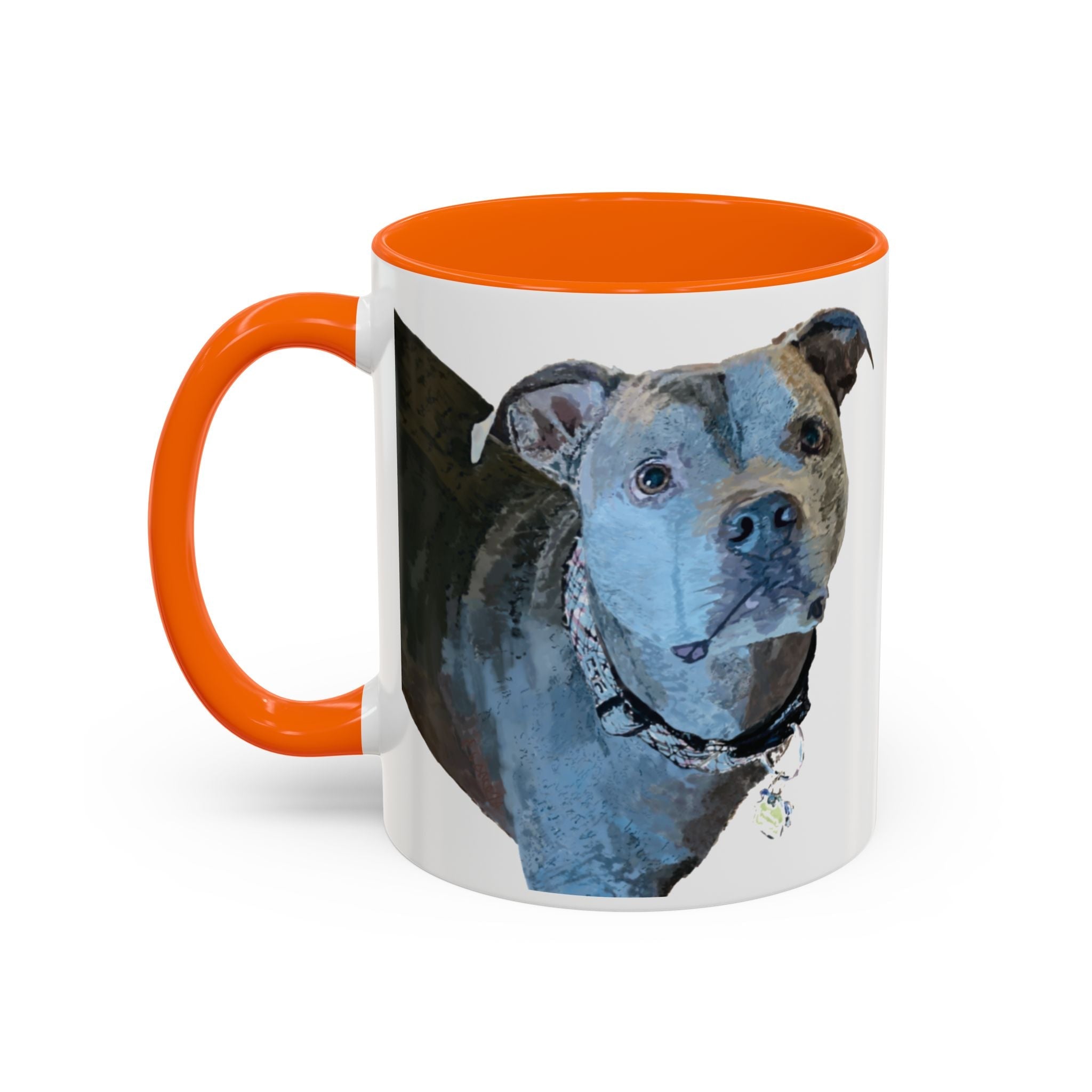 Pitbull “Diesel” Two Tone Ceramic Coffee Mugs - Blue Cava