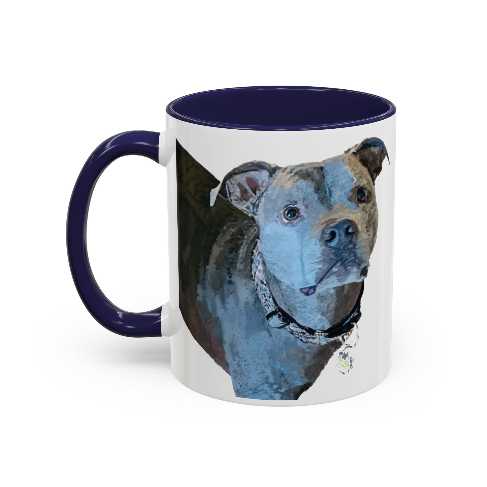Pitbull “Diesel” Two Tone Ceramic Coffee Mugs - Blue Cava
