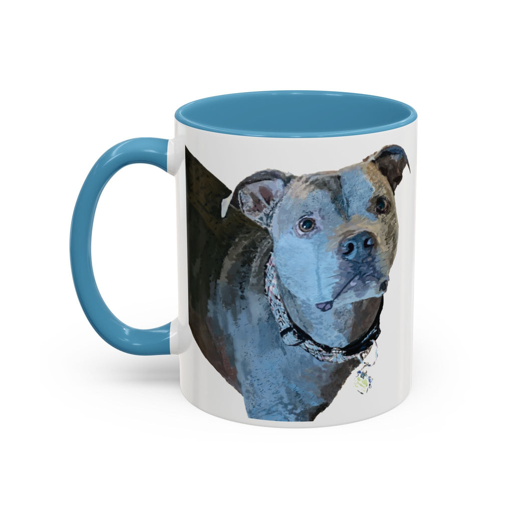 Pitbull “Diesel” Two Tone Ceramic Coffee Mugs - Blue Cava