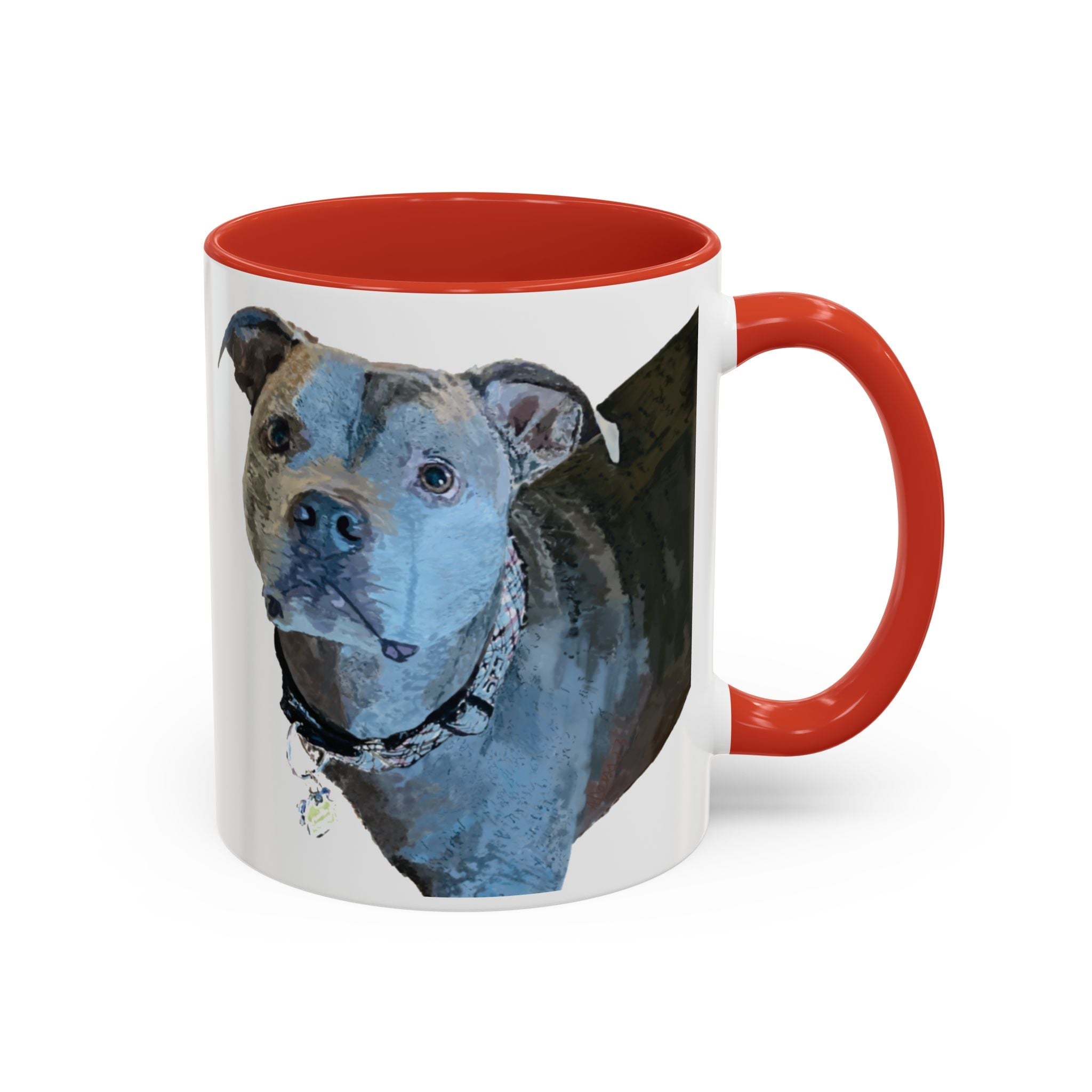 Pitbull “Diesel” Two Tone Ceramic Coffee Mugs - Blue Cava