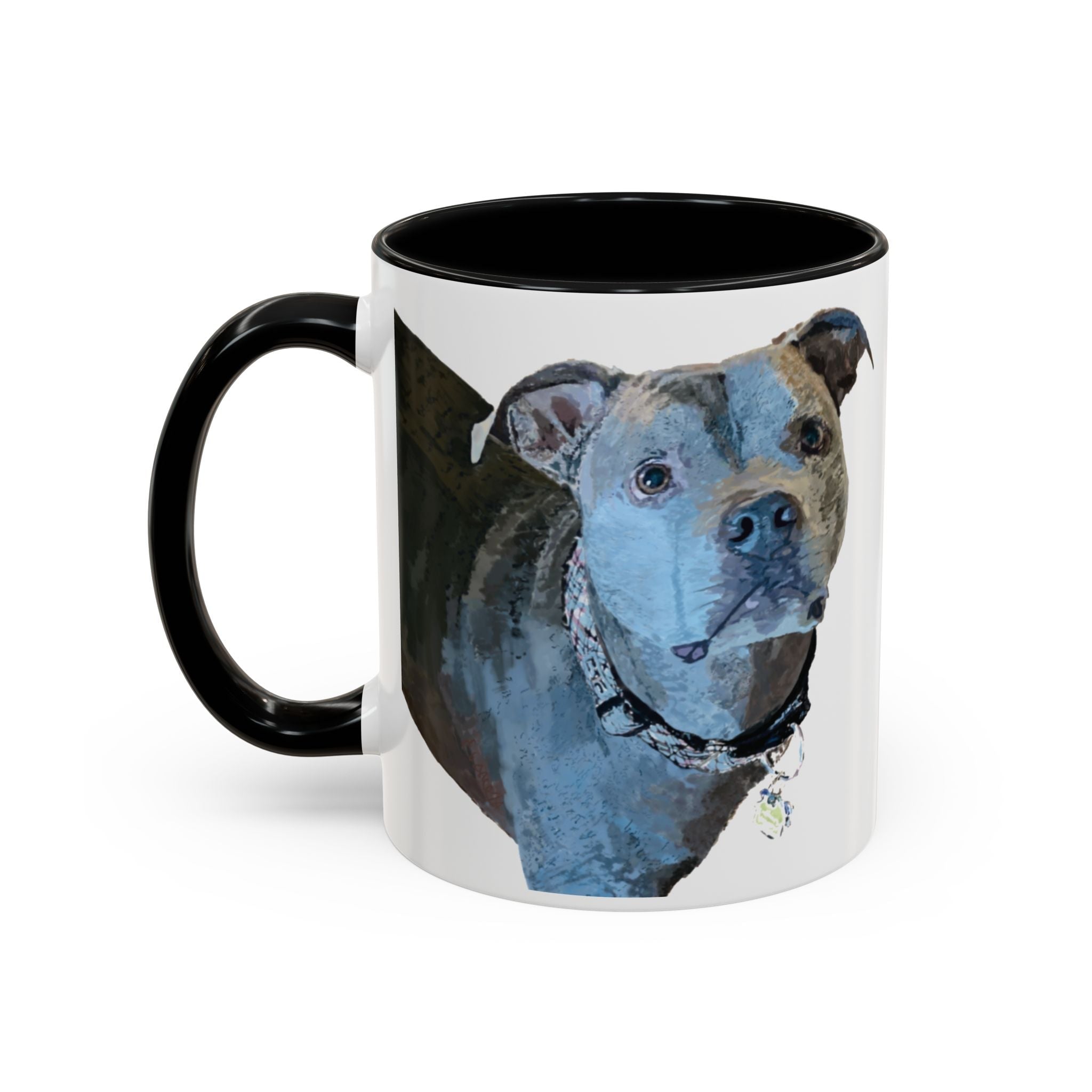 Pitbull “Diesel” Two Tone Ceramic Coffee Mugs - Blue Cava