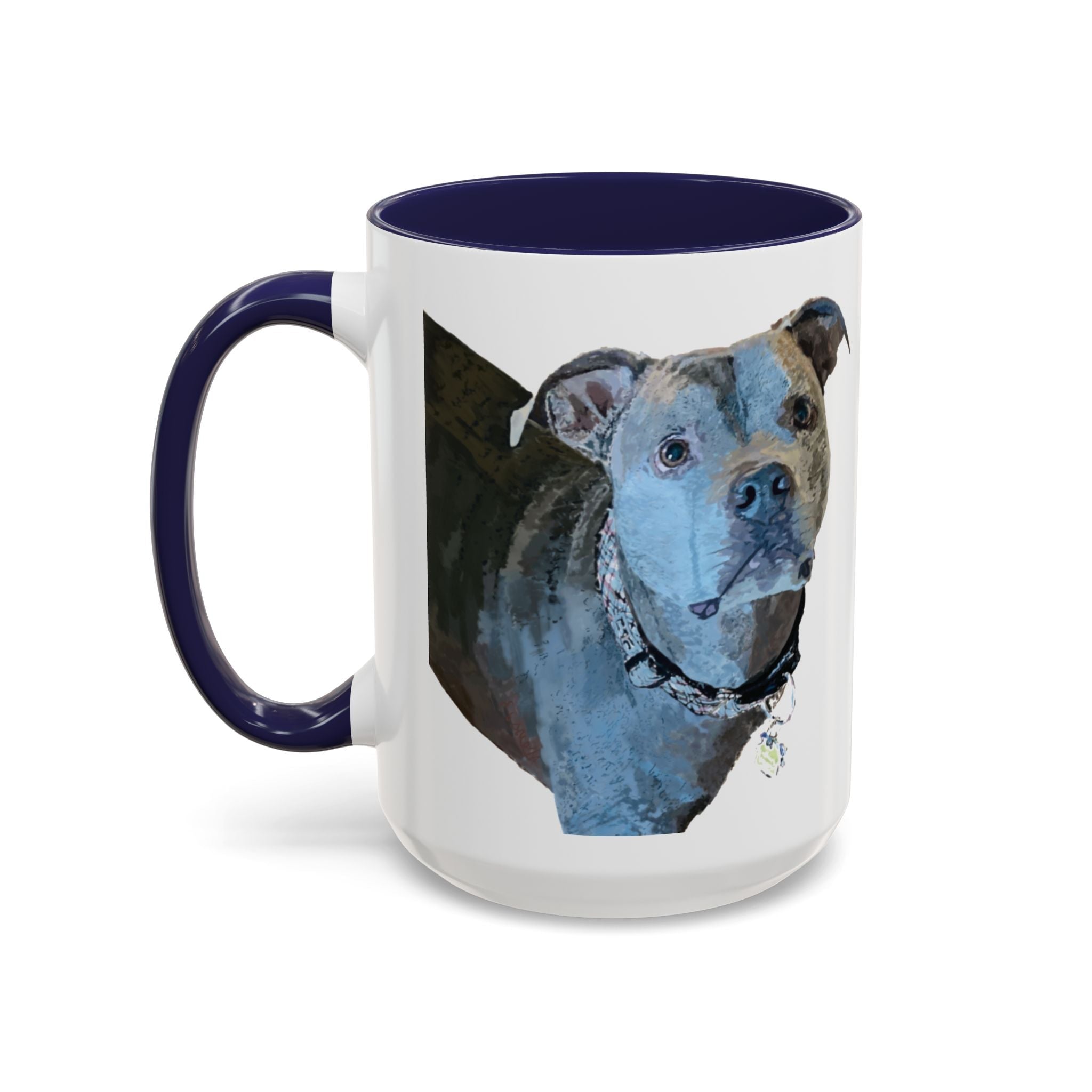 Pitbull “Diesel” Two Tone Ceramic Coffee Mugs - Blue Cava