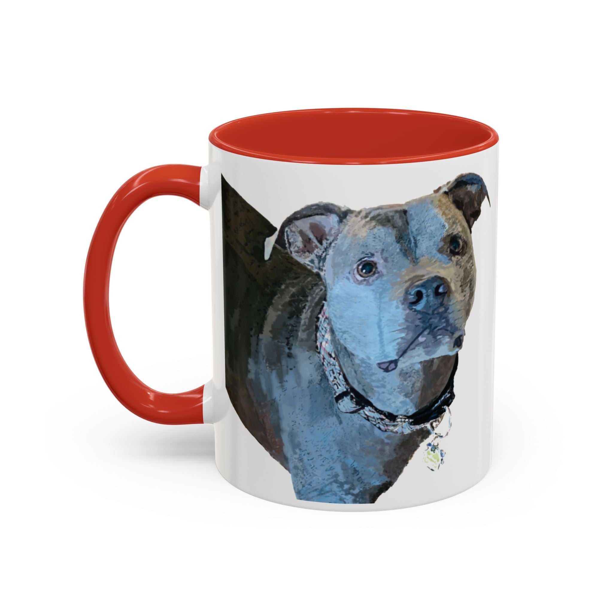 Pitbull “Diesel” Two Tone Ceramic Coffee Mugs - Blue Cava