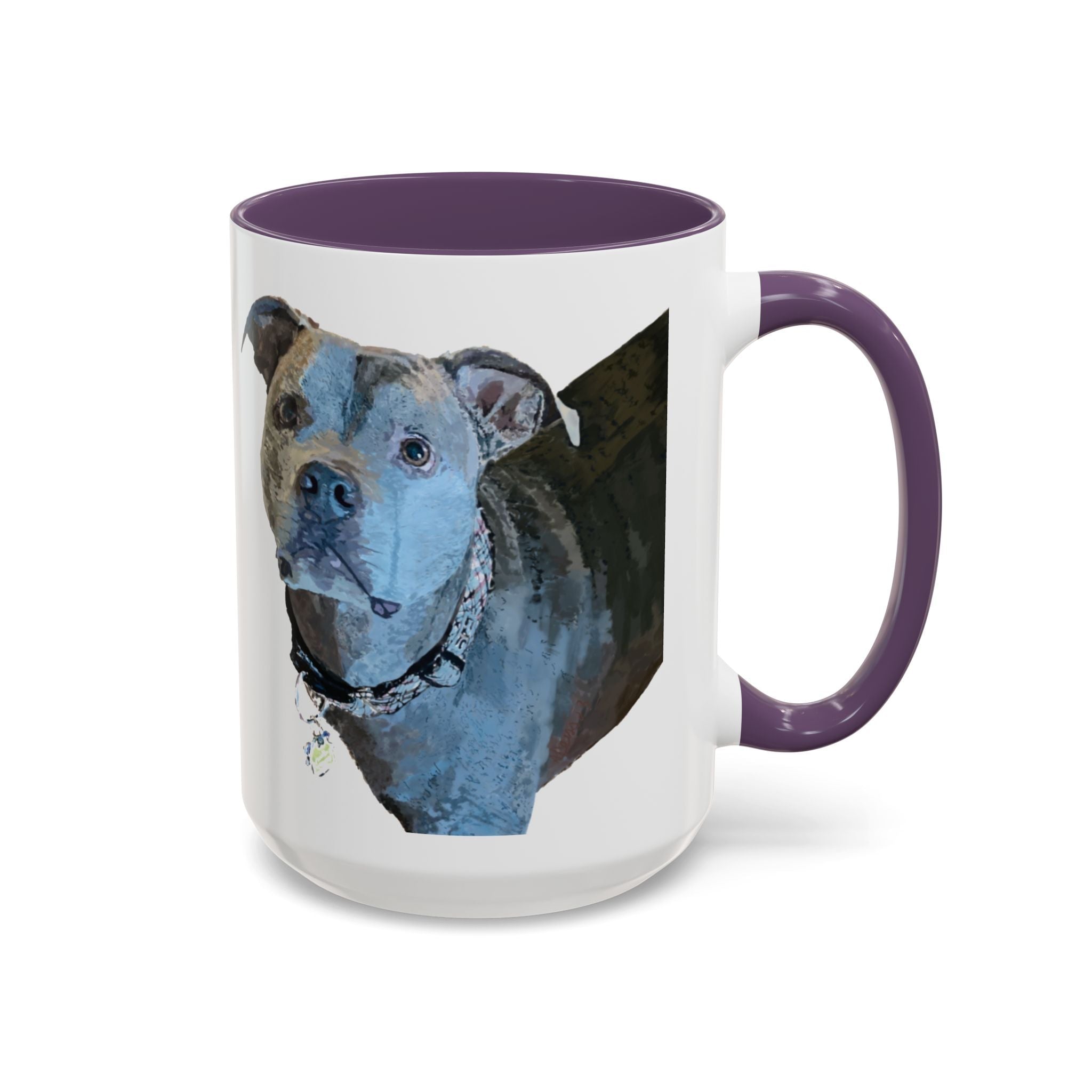 Pitbull “Diesel” Two Tone Ceramic Coffee Mugs - Blue Cava