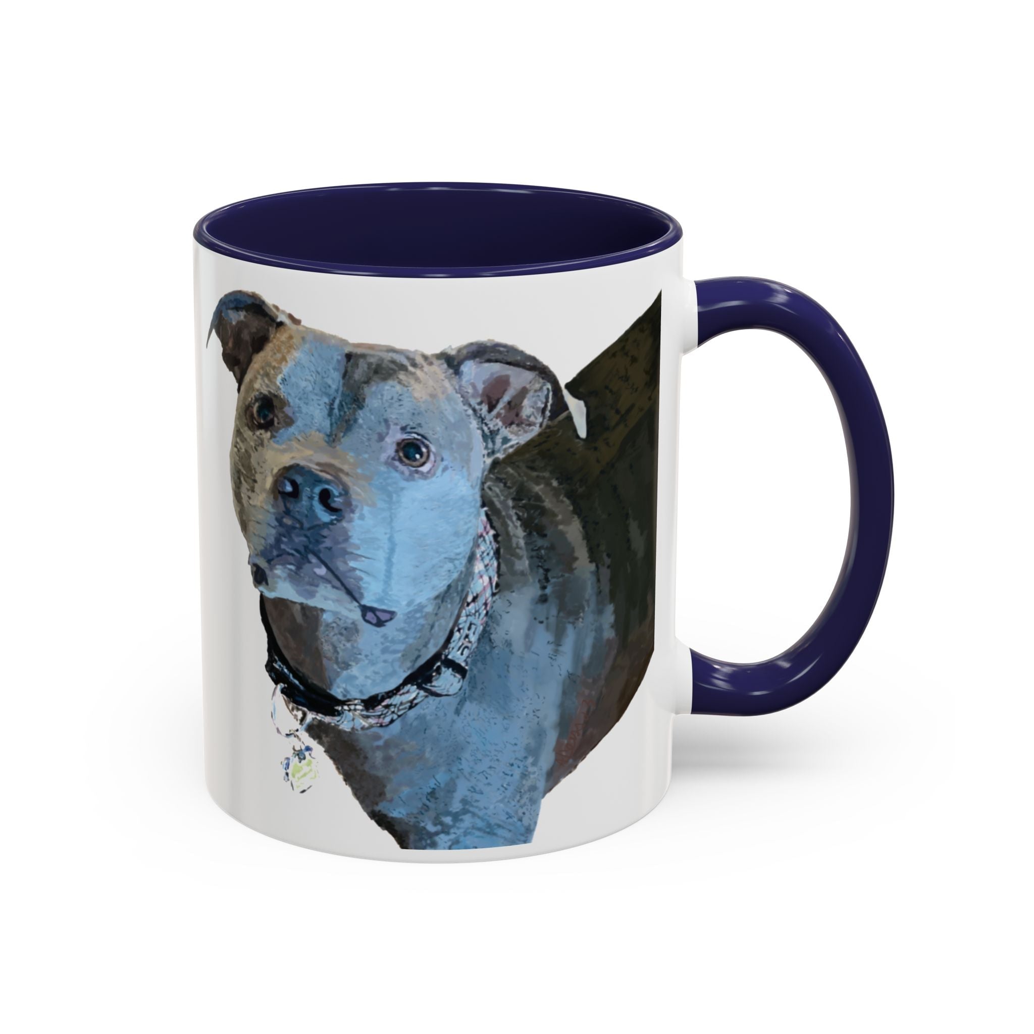 Pitbull “Diesel” Two Tone Ceramic Coffee Mugs - Blue Cava