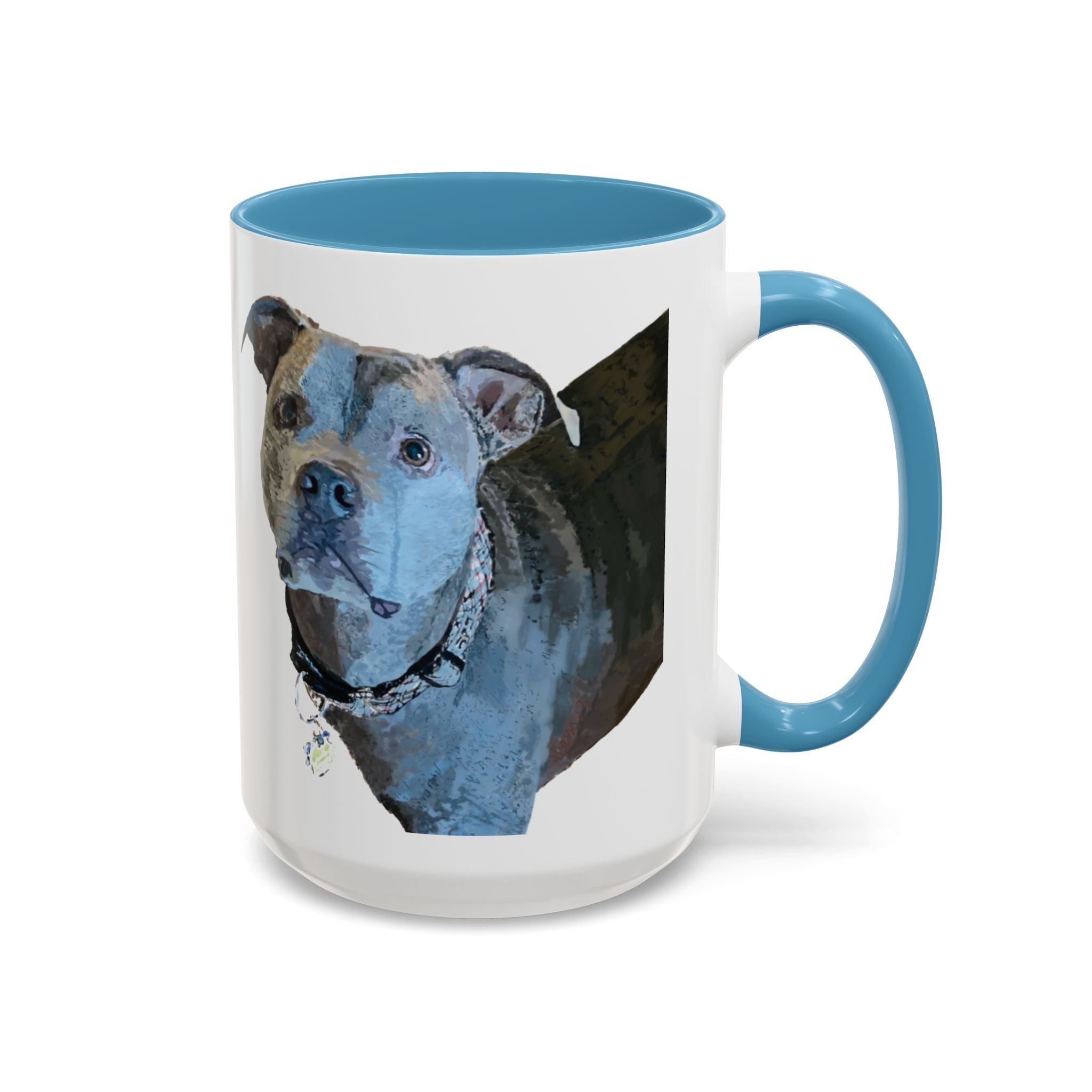Pitbull “Diesel” Two Tone Ceramic Coffee Mugs - Blue Cava