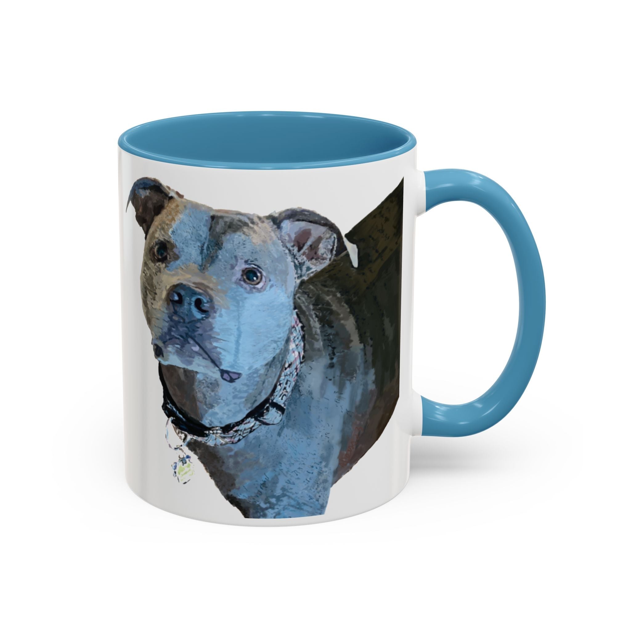 Pitbull “Diesel” Two Tone Ceramic Coffee Mugs - Blue Cava
