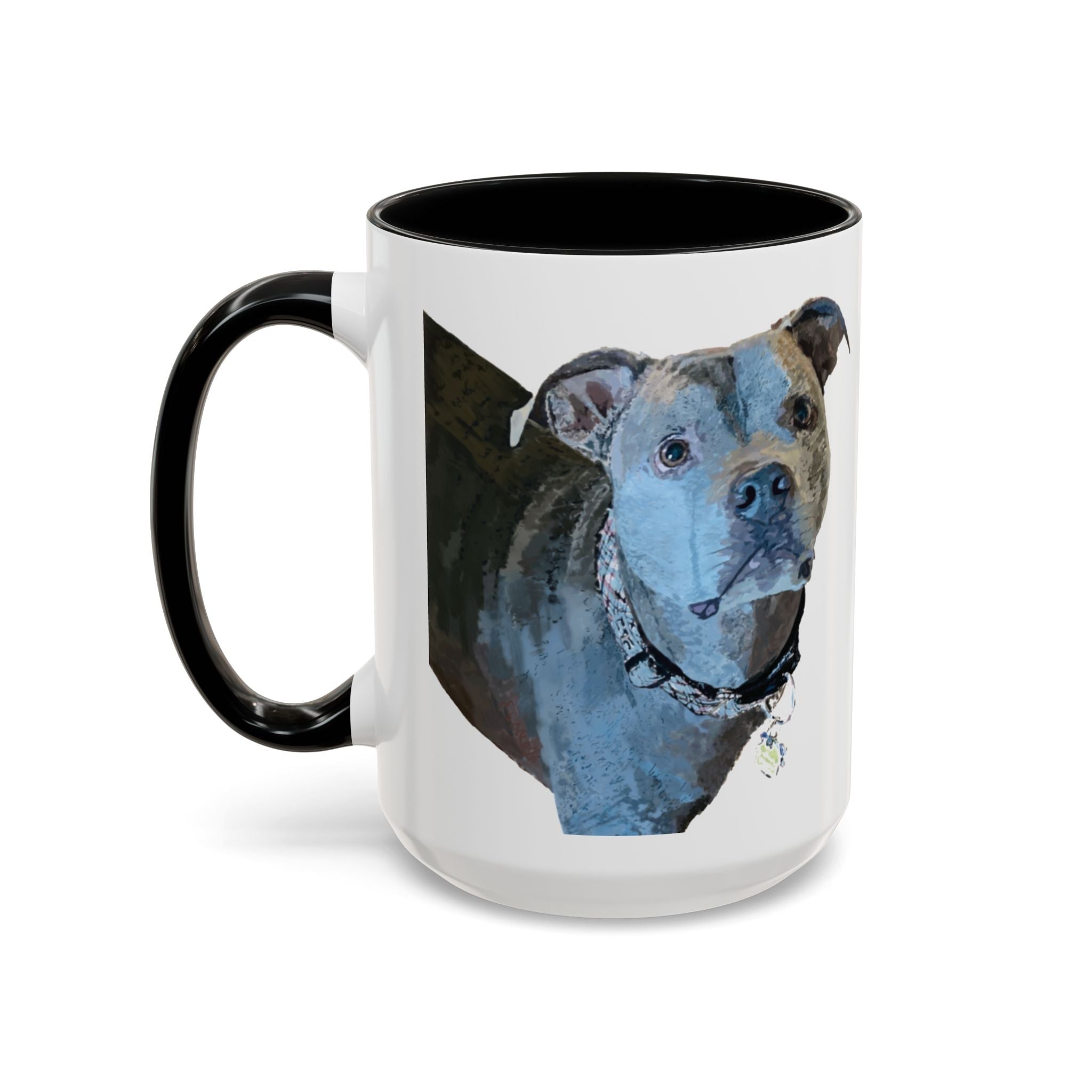 Pitbull “Diesel” Two Tone Ceramic Coffee Mugs - Blue Cava