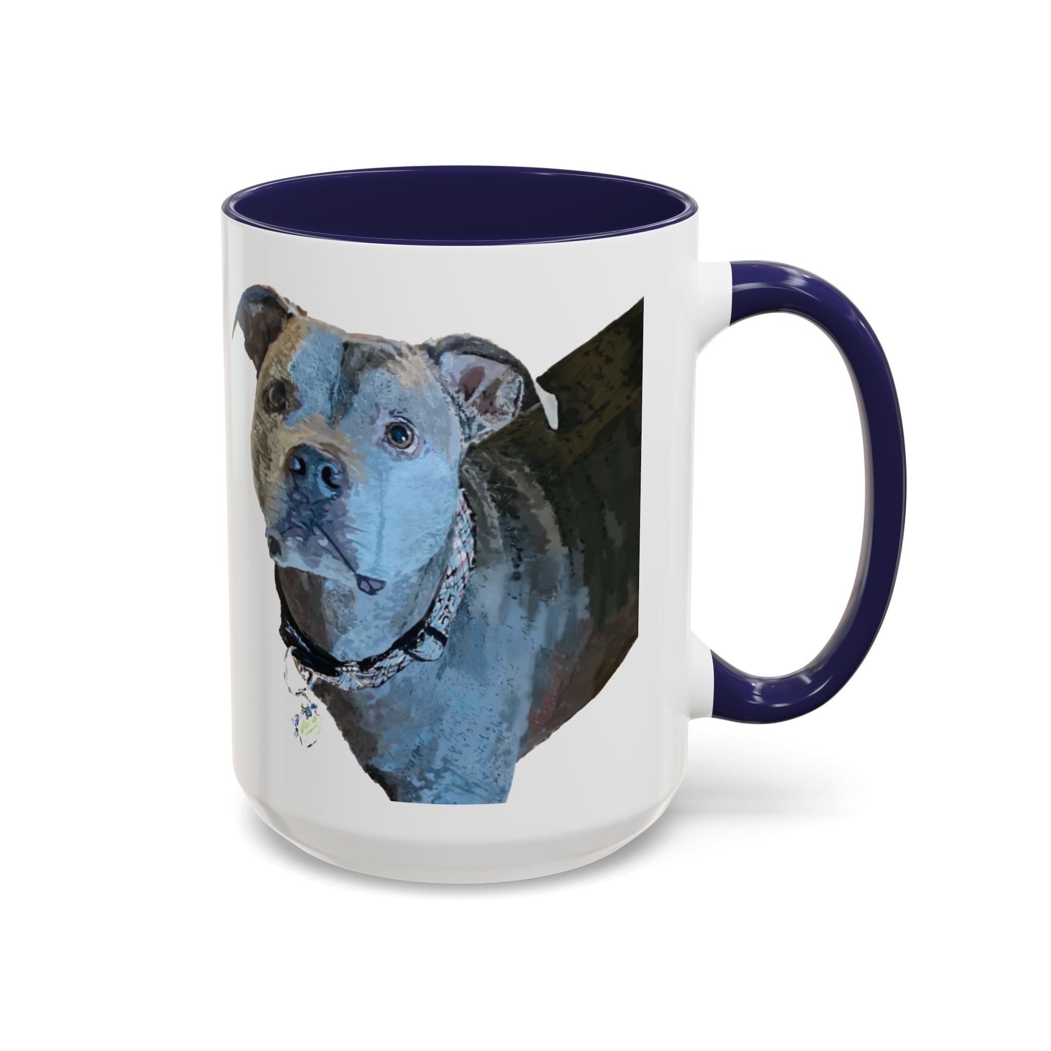 Pitbull “Diesel” Two Tone Ceramic Coffee Mugs - Blue Cava