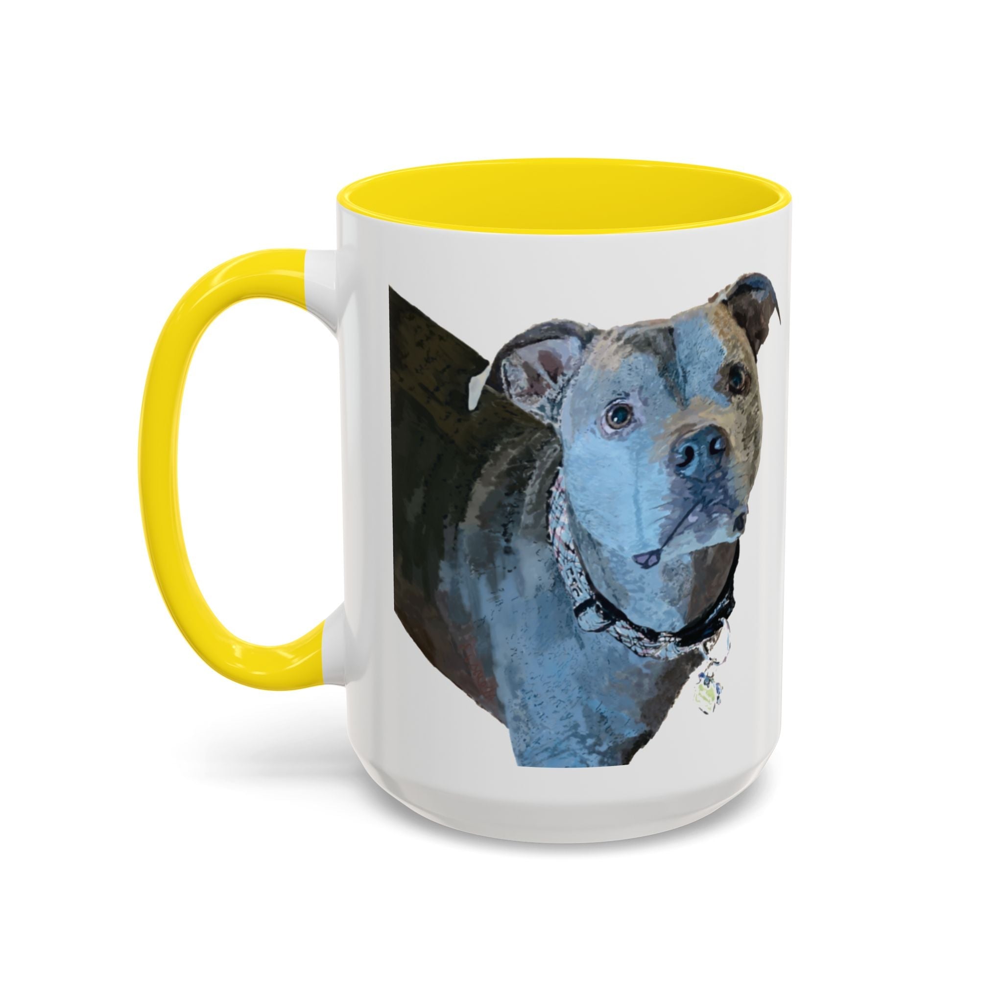 Pitbull “Diesel” Two Tone Ceramic Coffee Mugs - Blue Cava