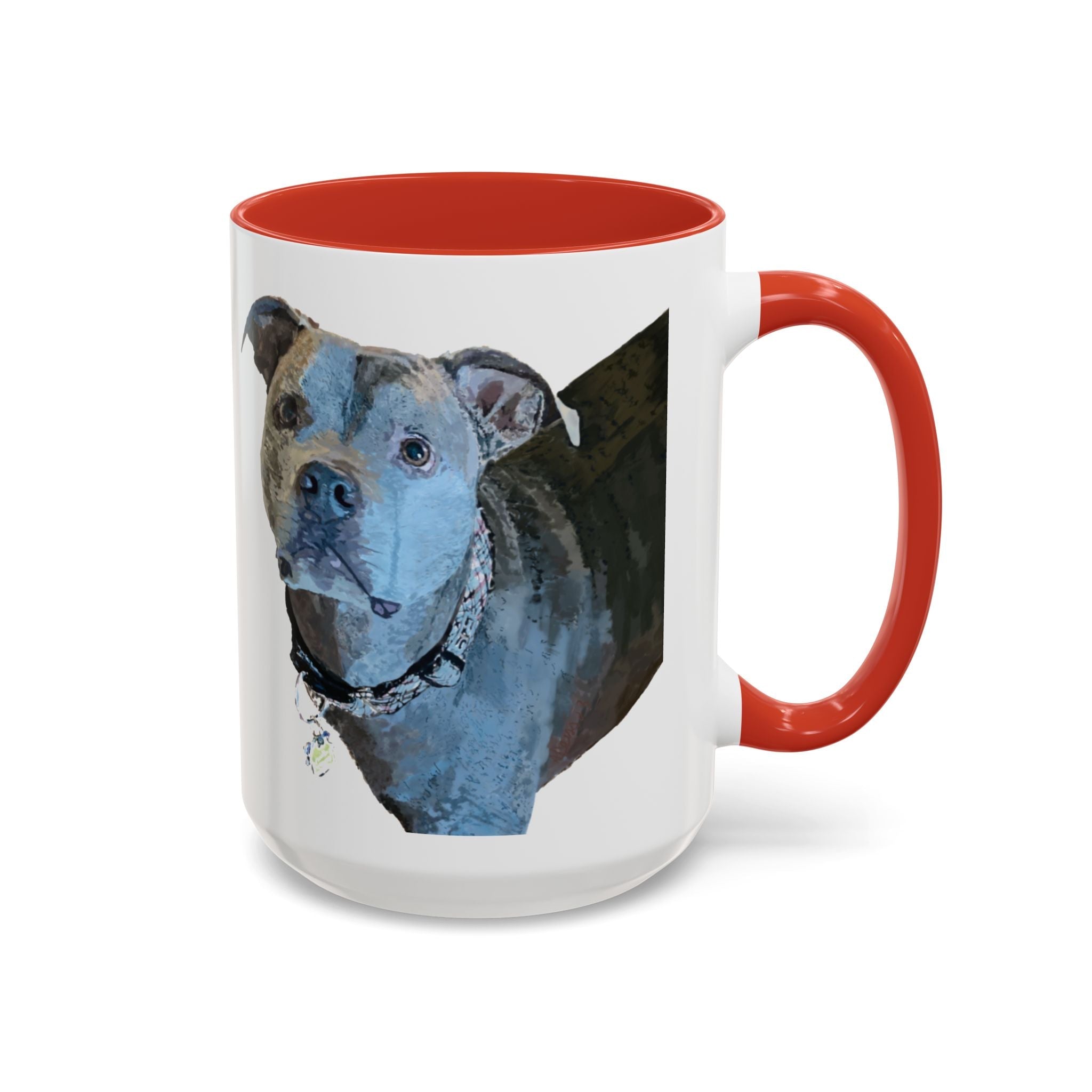 Pitbull “Diesel” Two Tone Ceramic Coffee Mugs - Blue Cava