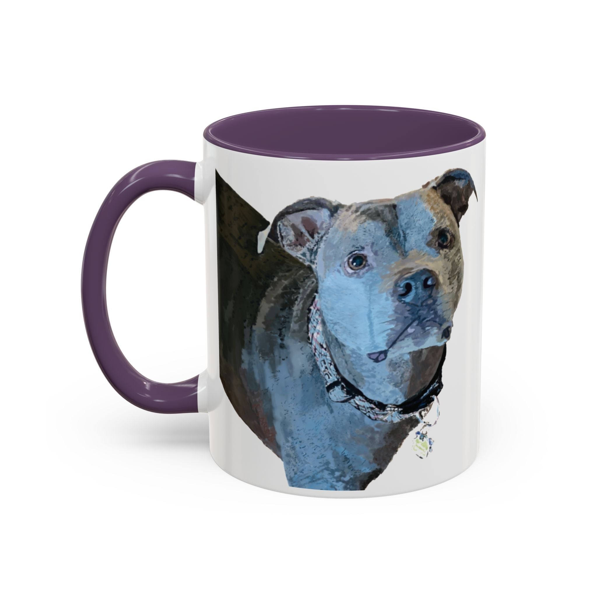 Pitbull “Diesel” Two Tone Ceramic Coffee Mugs - Blue Cava