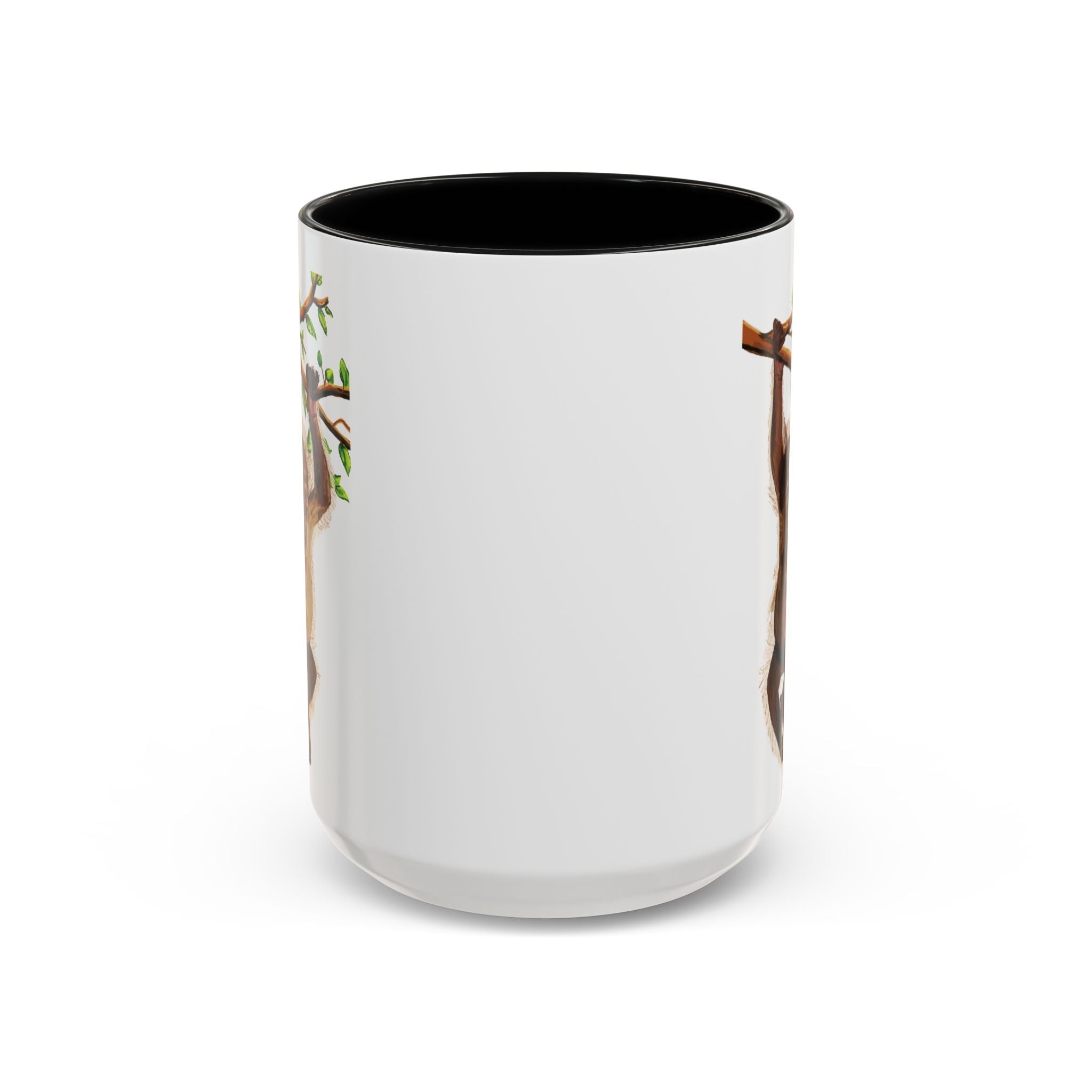 Playful Hanging Monkey Two Tone Ceramic Coffee Mugs - Blue Cava