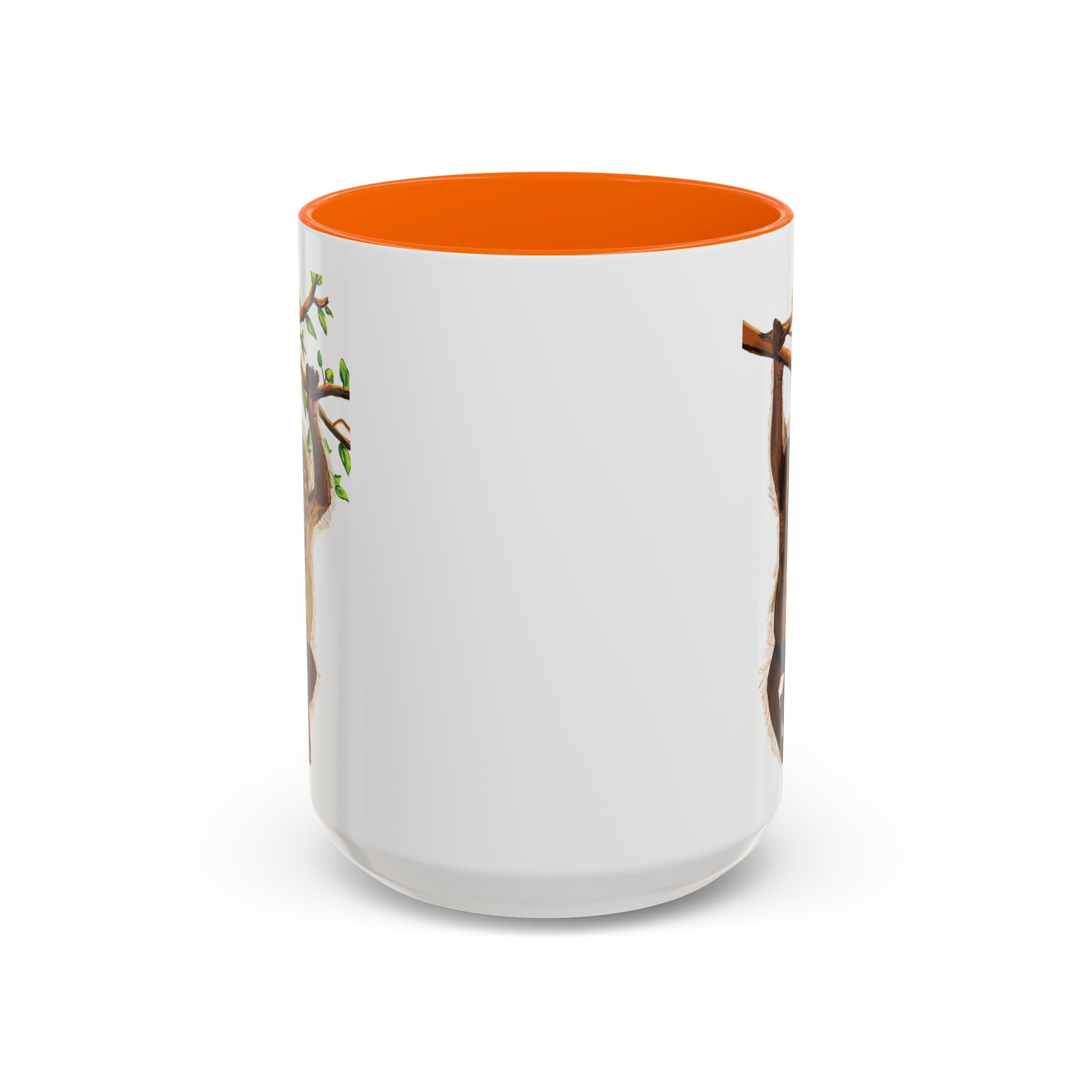Playful Hanging Monkey Two Tone Ceramic Coffee Mugs - Blue Cava