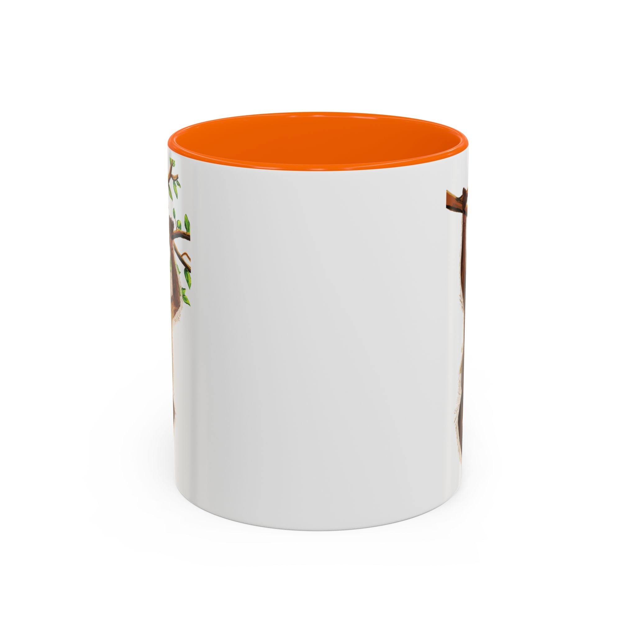 Playful Hanging Monkey Two Tone Ceramic Coffee Mugs - Blue Cava