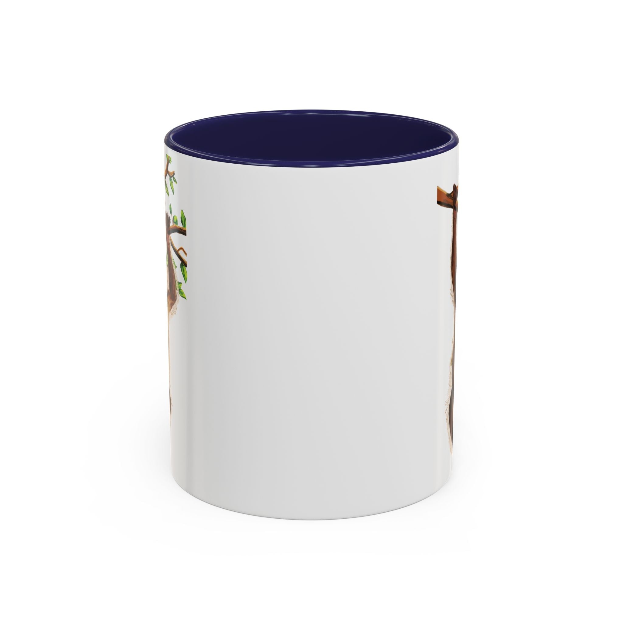 Playful Hanging Monkey Two Tone Ceramic Coffee Mugs - Blue Cava