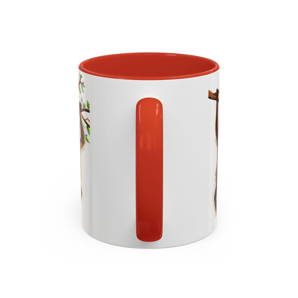 Playful Hanging Monkey Two Tone Ceramic Coffee Mugs - Blue Cava