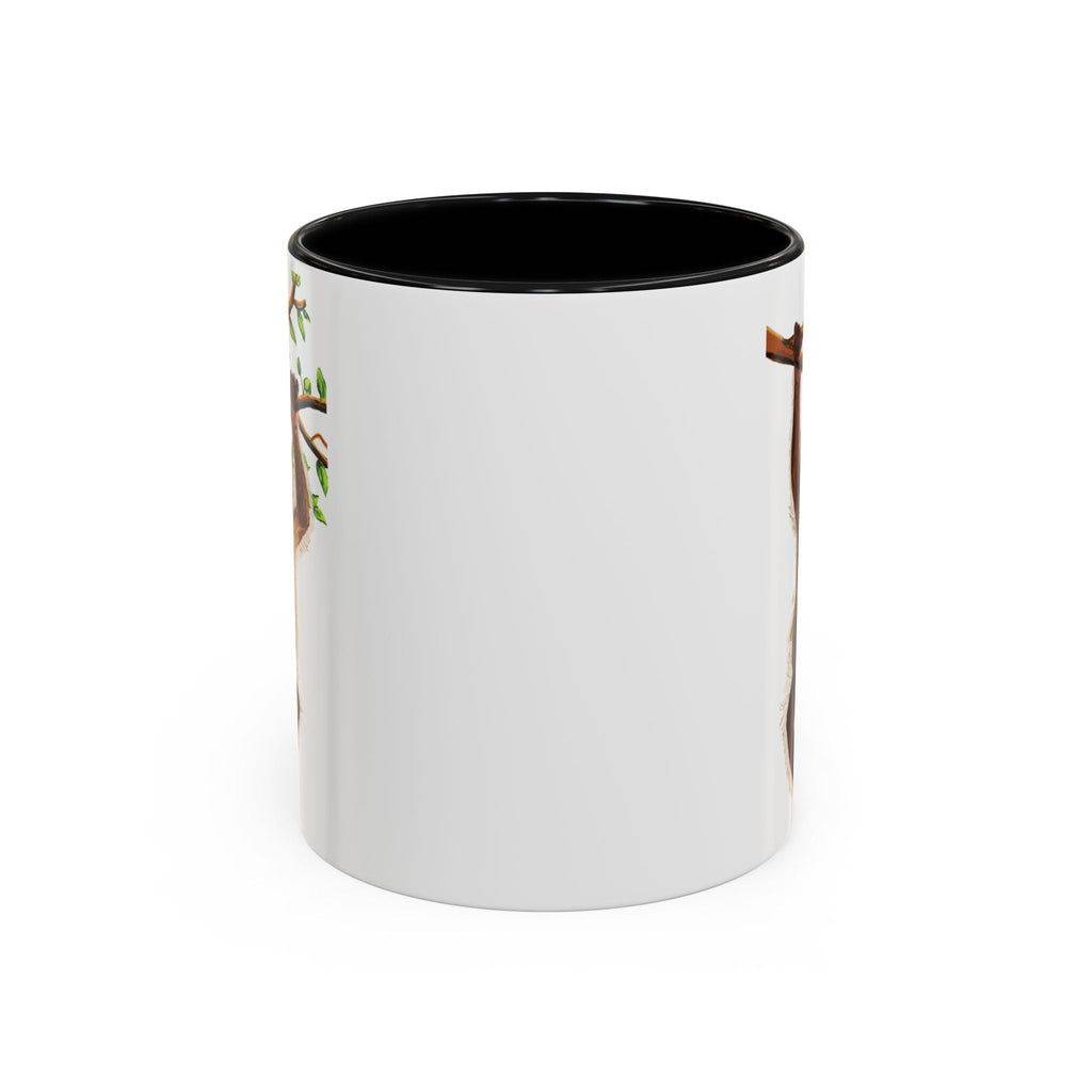 Playful Hanging Monkey Two Tone Ceramic Coffee Mugs - Blue Cava