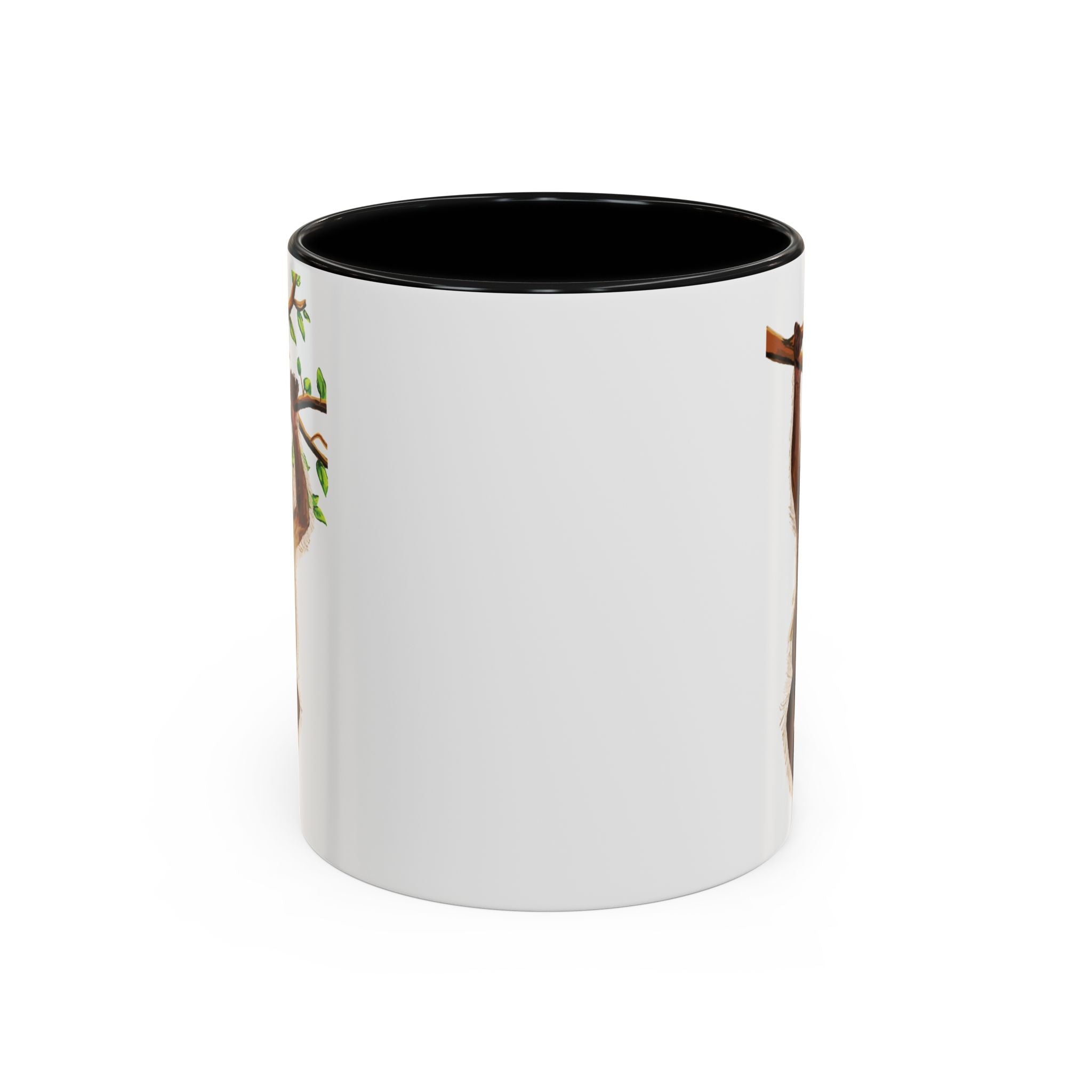 Playful Hanging Monkey Two Tone Ceramic Coffee Mugs - Blue Cava