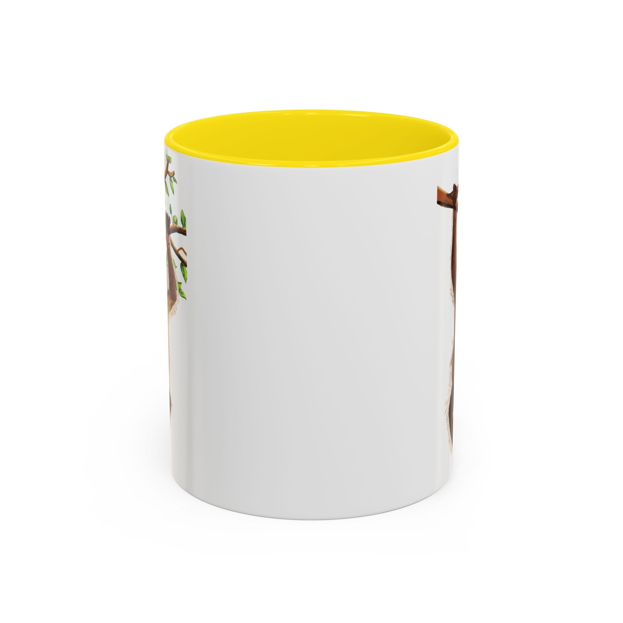 Playful Hanging Monkey Two Tone Ceramic Coffee Mugs - Blue Cava