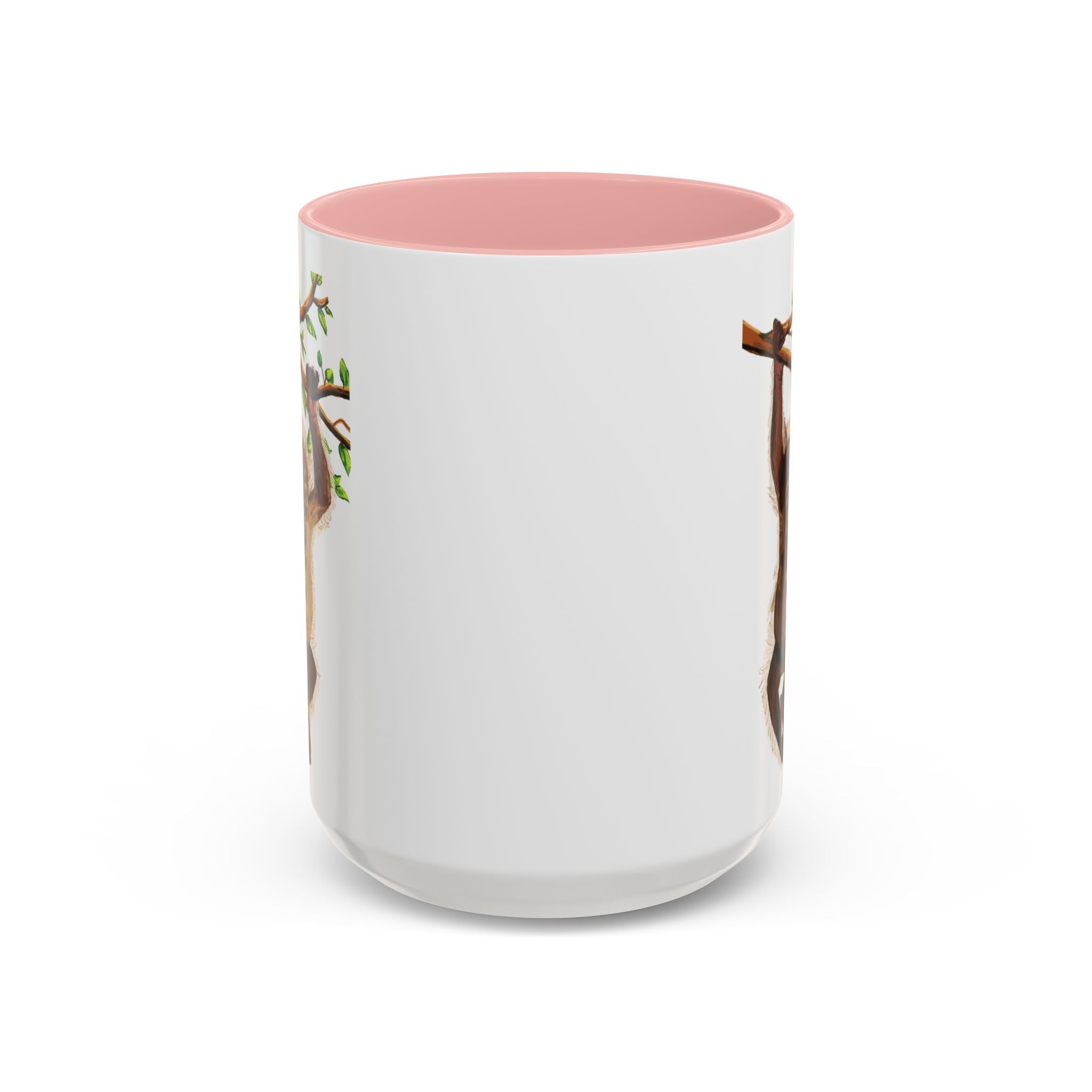 Playful Hanging Monkey Two Tone Ceramic Coffee Mugs - Blue Cava