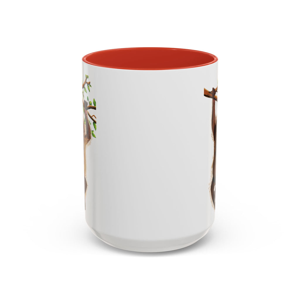 Playful Hanging Monkey Two Tone Ceramic Coffee Mugs - Blue Cava