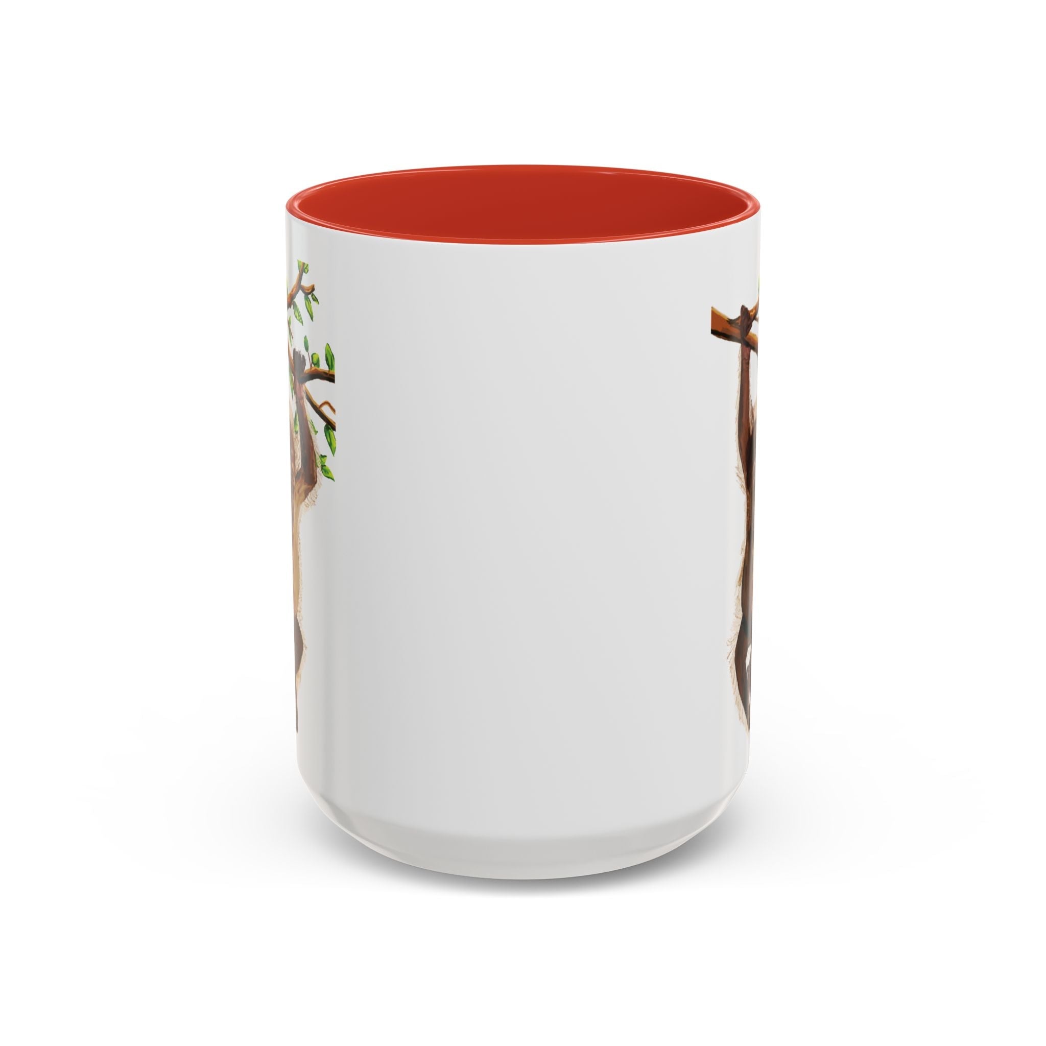 Playful Hanging Monkey Two Tone Ceramic Coffee Mugs - Blue Cava