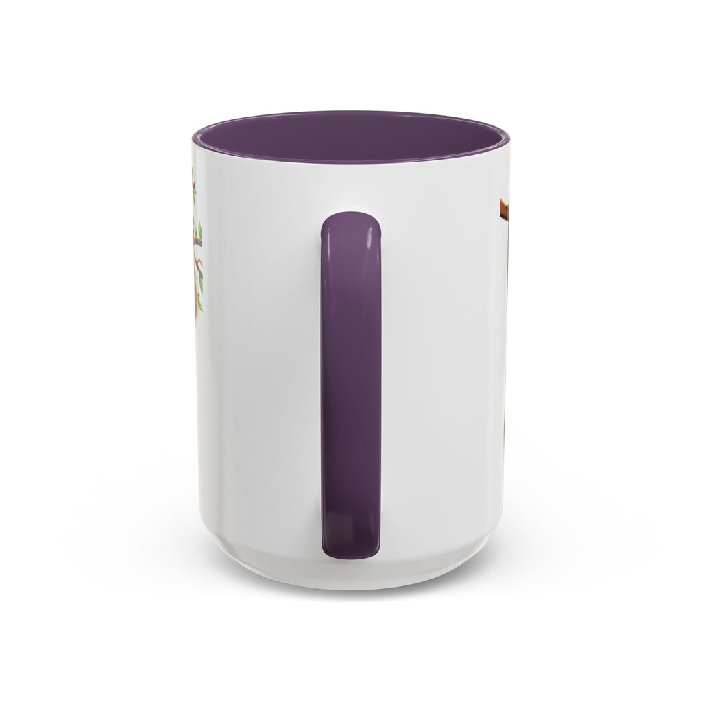 Playful Hanging Monkey Two Tone Ceramic Coffee Mugs - Blue Cava