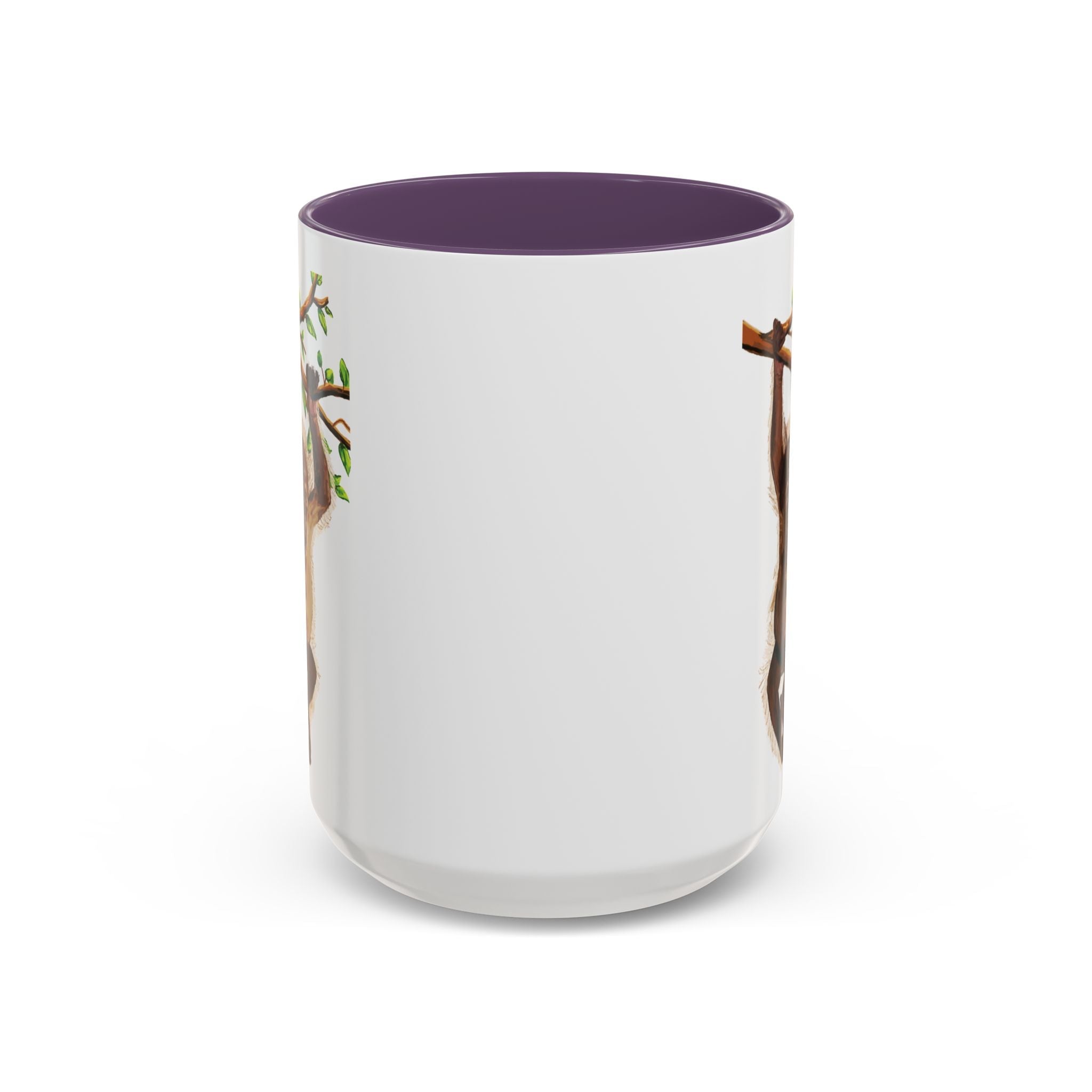 Playful Hanging Monkey Two Tone Ceramic Coffee Mugs - Blue Cava