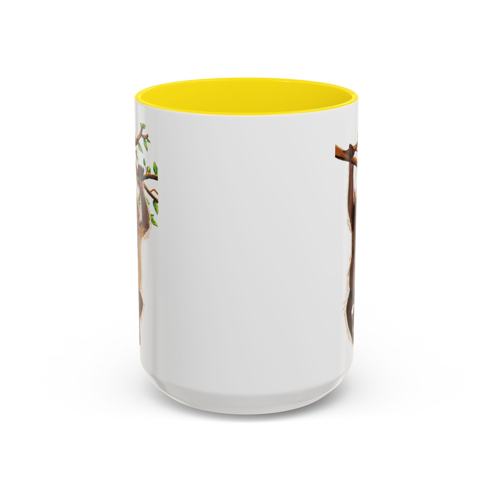 Playful Hanging Monkey Two Tone Ceramic Coffee Mugs - Blue Cava