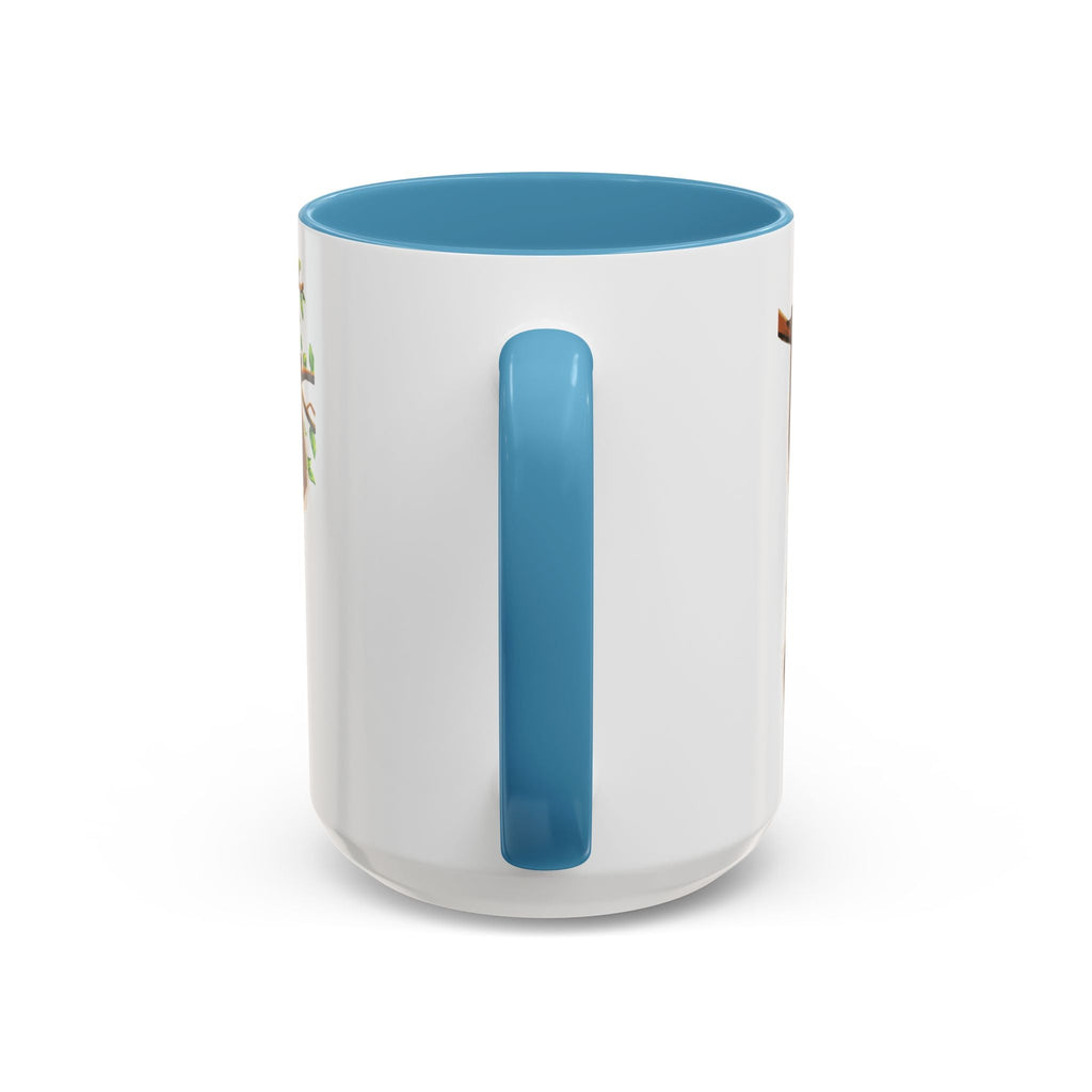 Playful Hanging Monkey Two Tone Ceramic Coffee Mugs - Blue Cava