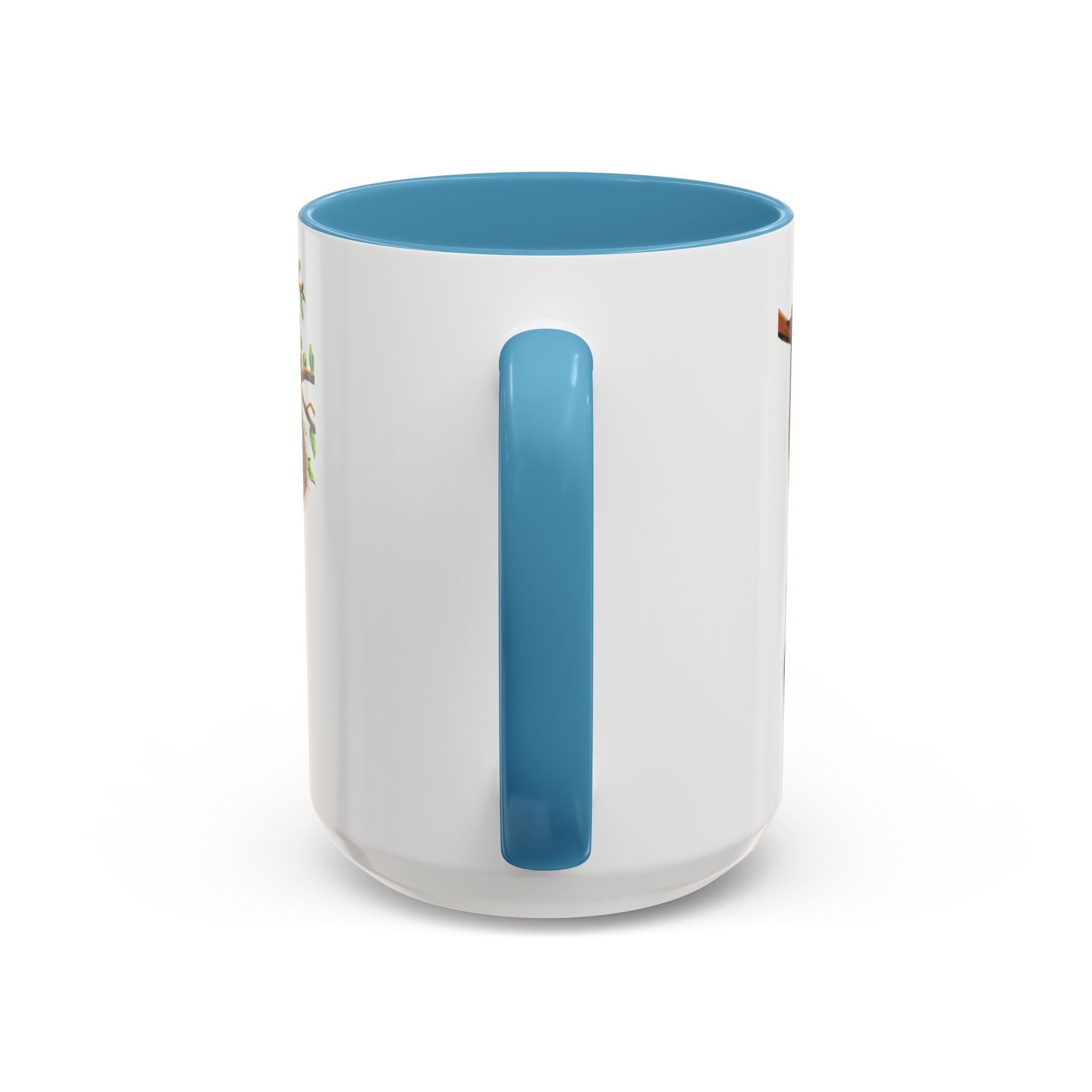Playful Hanging Monkey Two Tone Ceramic Coffee Mugs - Blue Cava