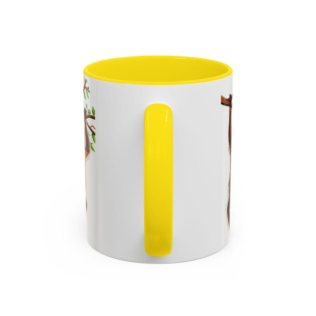 Playful Hanging Monkey Two Tone Ceramic Coffee Mugs - Blue Cava