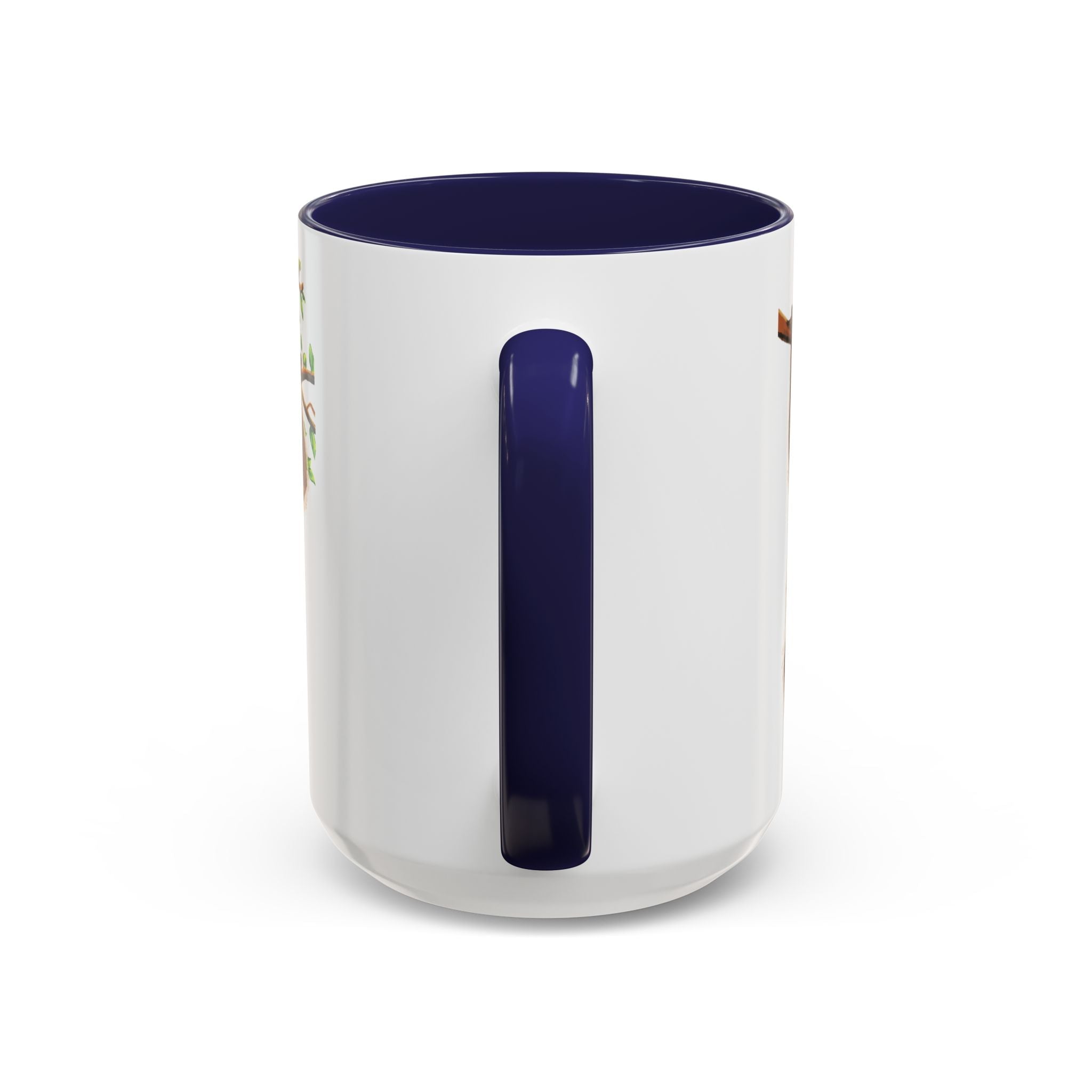 Playful Hanging Monkey Two Tone Ceramic Coffee Mugs - Blue Cava