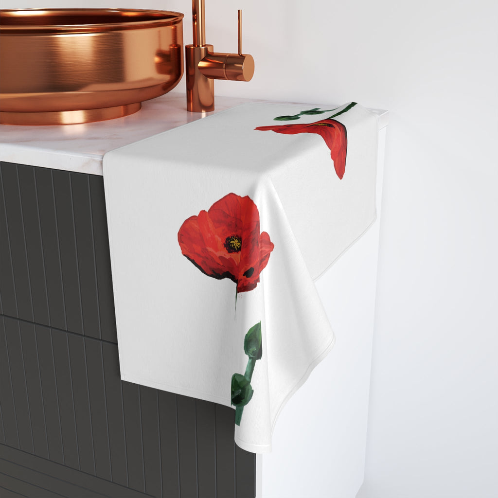 Poppy Cotton Hand Towel - Blue Cava