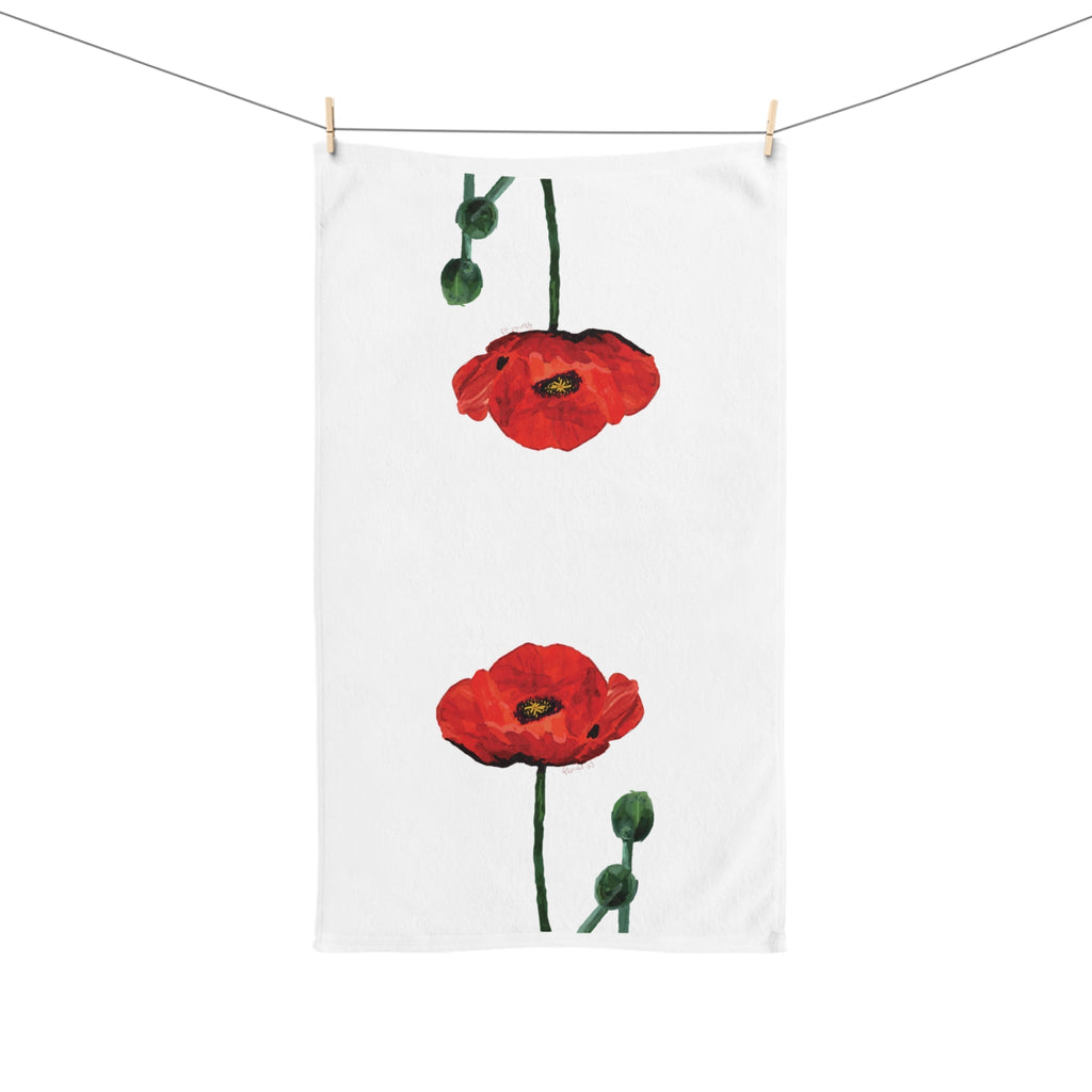 Poppy Cotton Hand Towel - Blue Cava