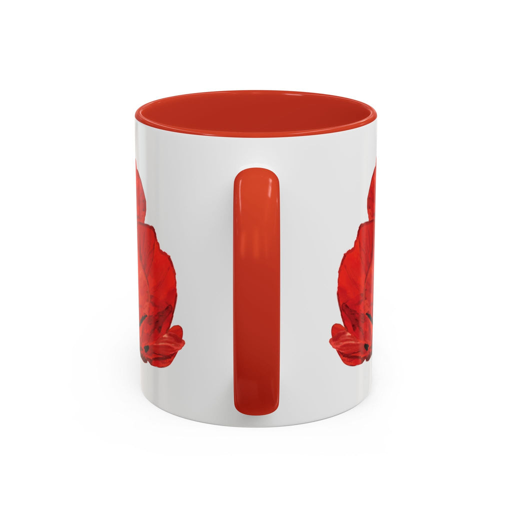 Poppy Floral Two Tone Ceramic Coffee Mugs - Blue Cava