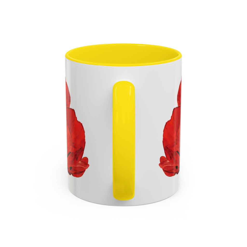 Poppy Floral Two Tone Ceramic Coffee Mugs - Blue Cava