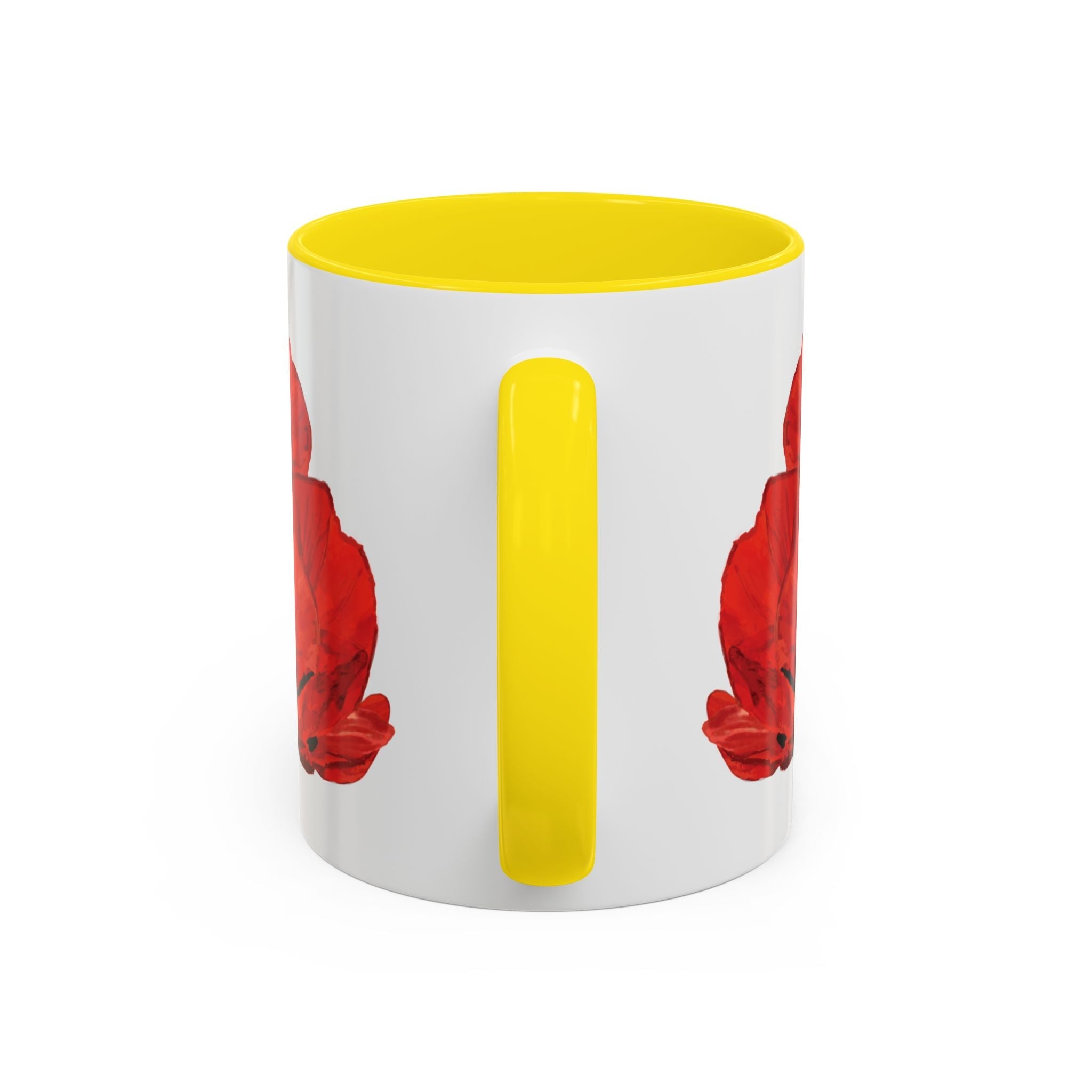Poppy Floral Two Tone Ceramic Coffee Mugs - Blue Cava