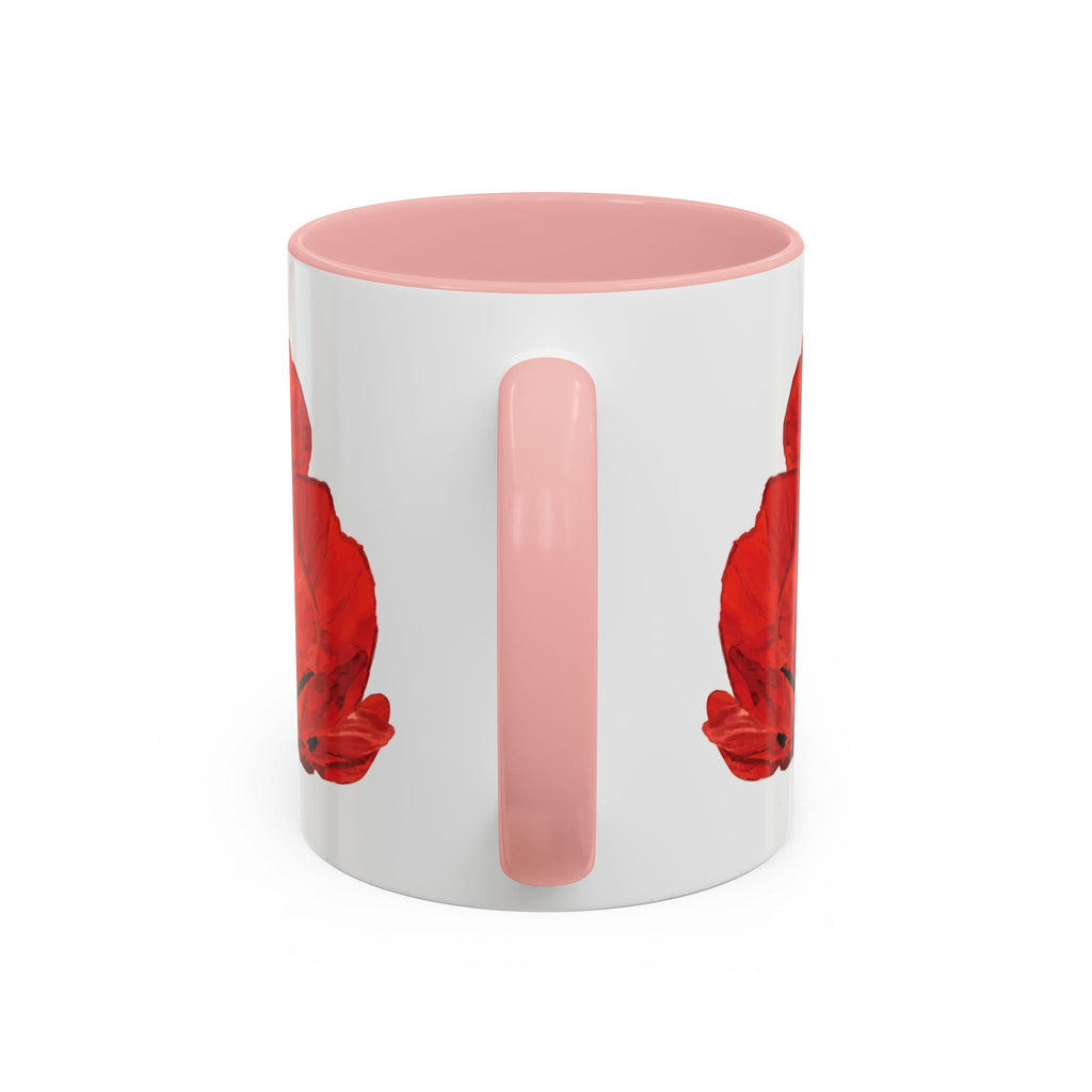 Poppy Floral Two Tone Ceramic Coffee Mugs - Blue Cava