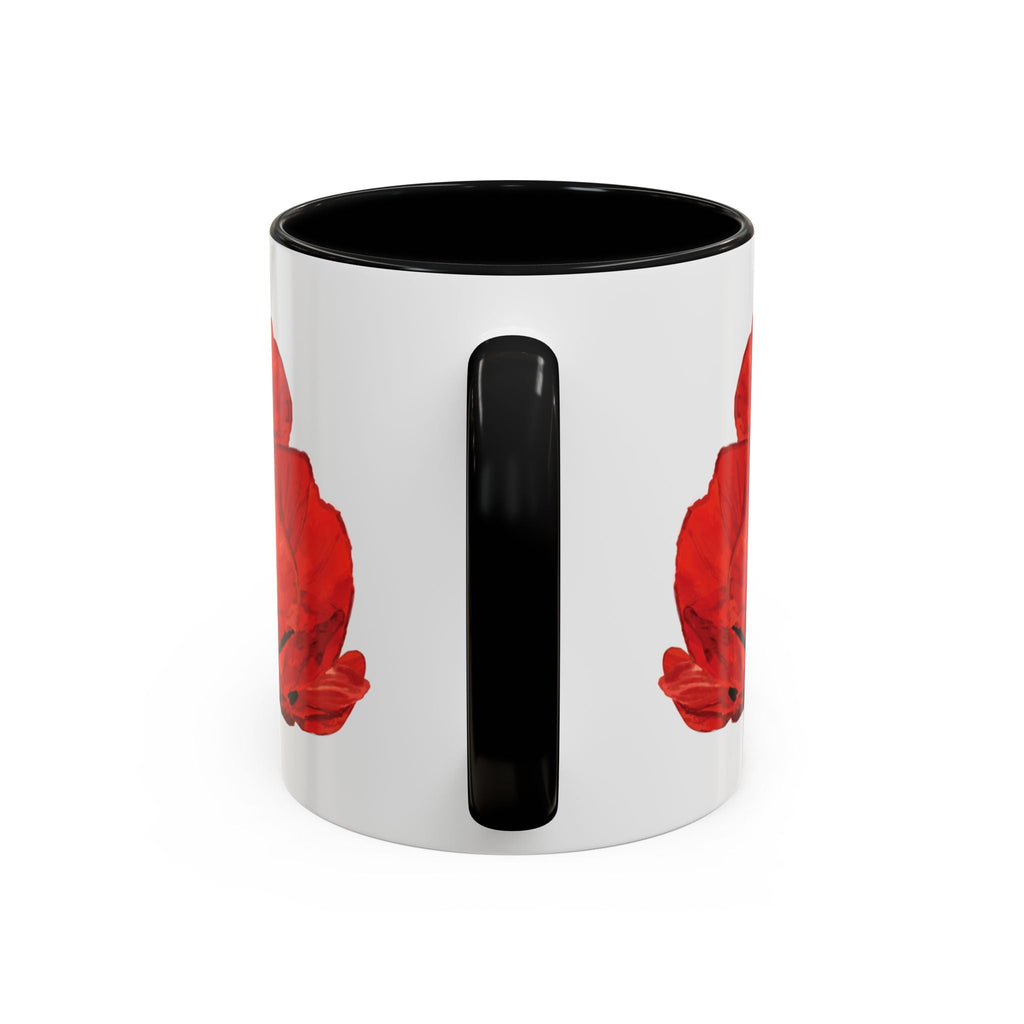 Poppy Floral Two Tone Ceramic Coffee Mugs - Blue Cava