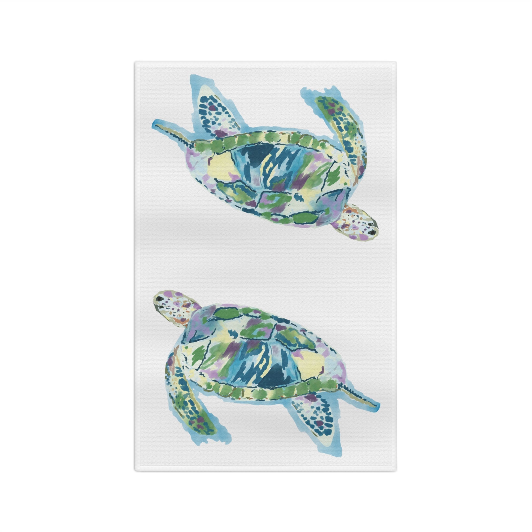 “Ranger” Sea Turtle Microfiber Waffle Kitchen Towel - Blue Cava