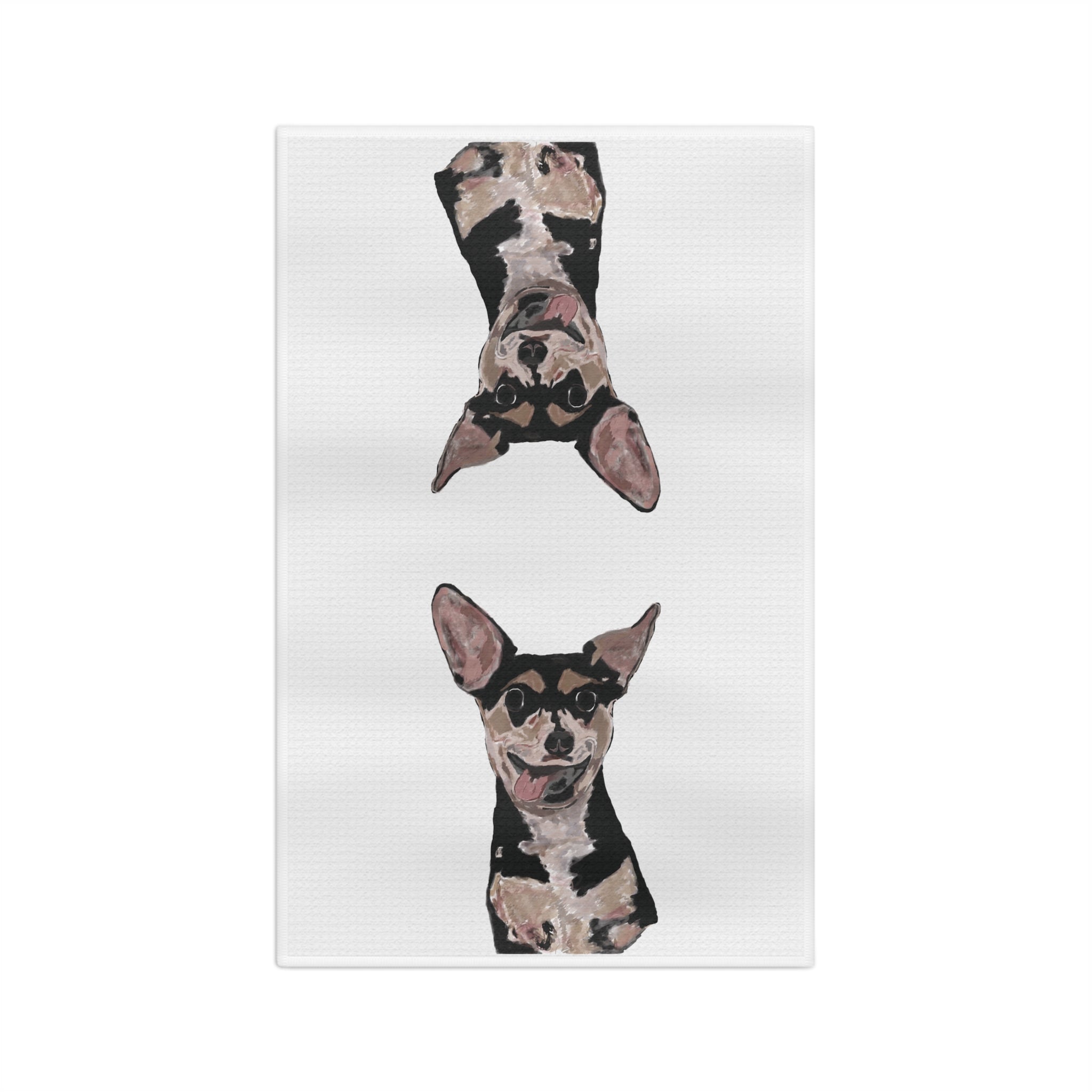 Rascal Chihuahua Microfiber Waffle Kitchen Towel - Blue Cava
