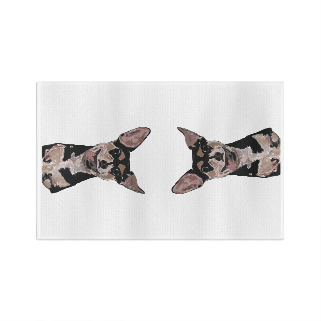 Rascal Chihuahua Microfiber Waffle Kitchen Towel - Blue Cava
