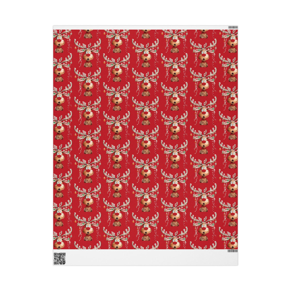 Reindeer Christmas Holiday Wrapping Paper - Blue Cava